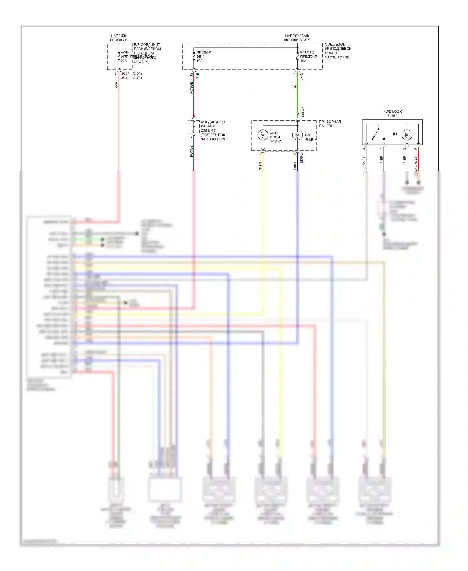 Sportage Kia II (2004-2008): Электросхема 4wd 