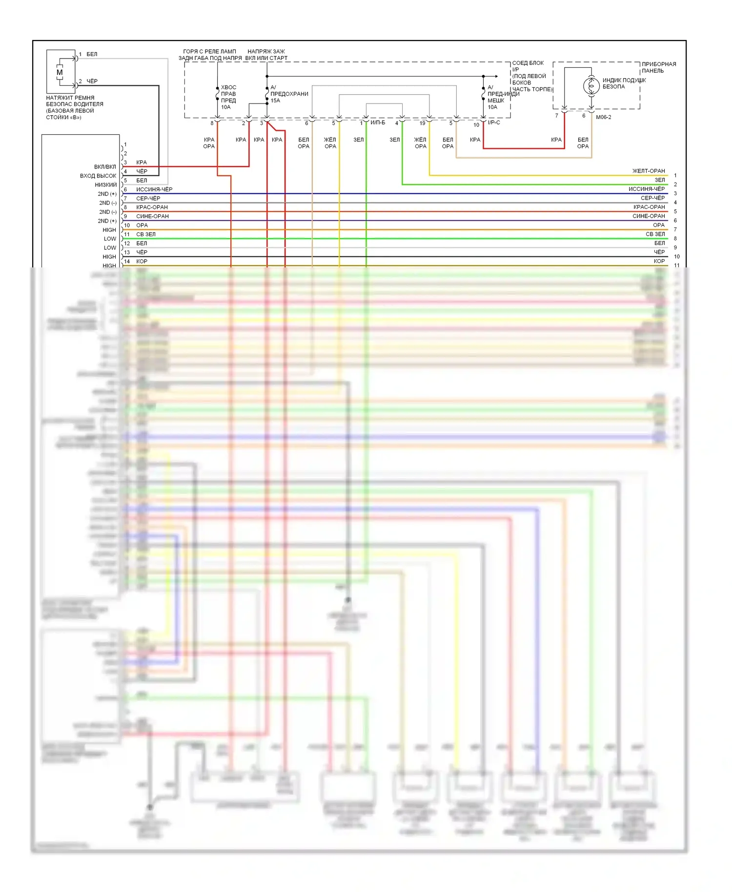 Sportage Kia II (2004-2008): Электросхема подушек безопасности (1 из 2) 
