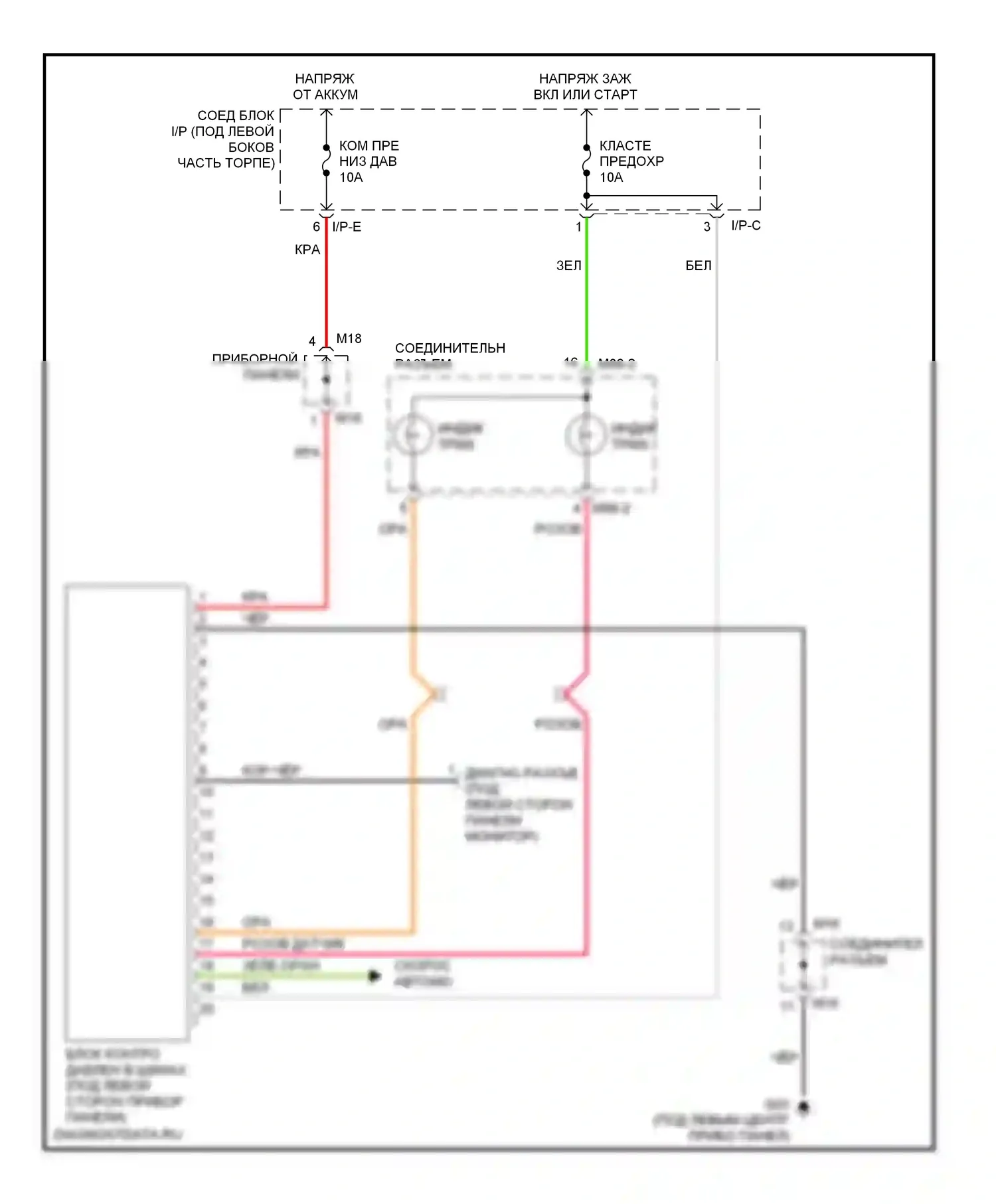 Sportage Kia II (2004-2008): Электросхема контроля давления в шинах 