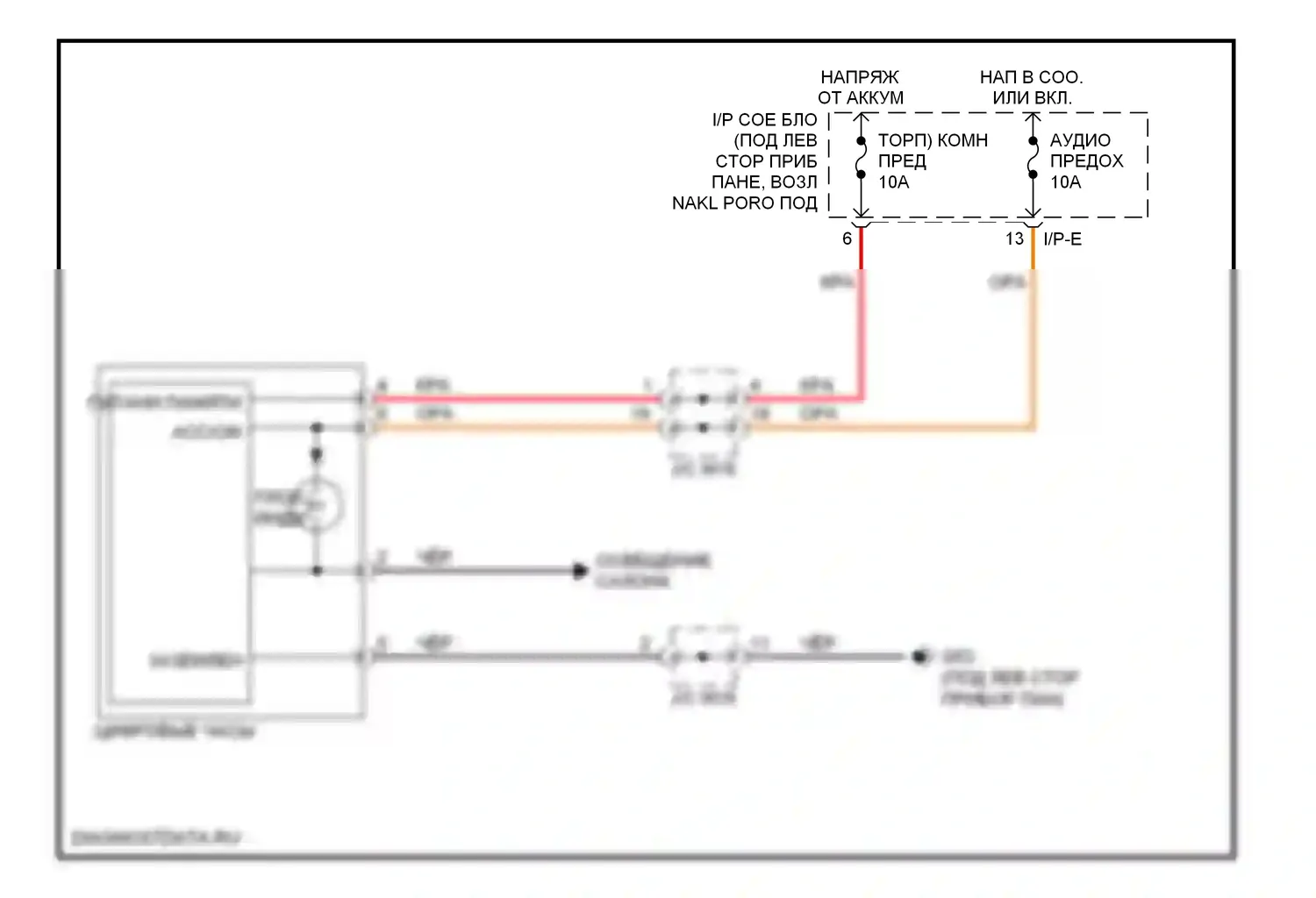 Sportage Kia II (2004-2008): Электросхема часов 