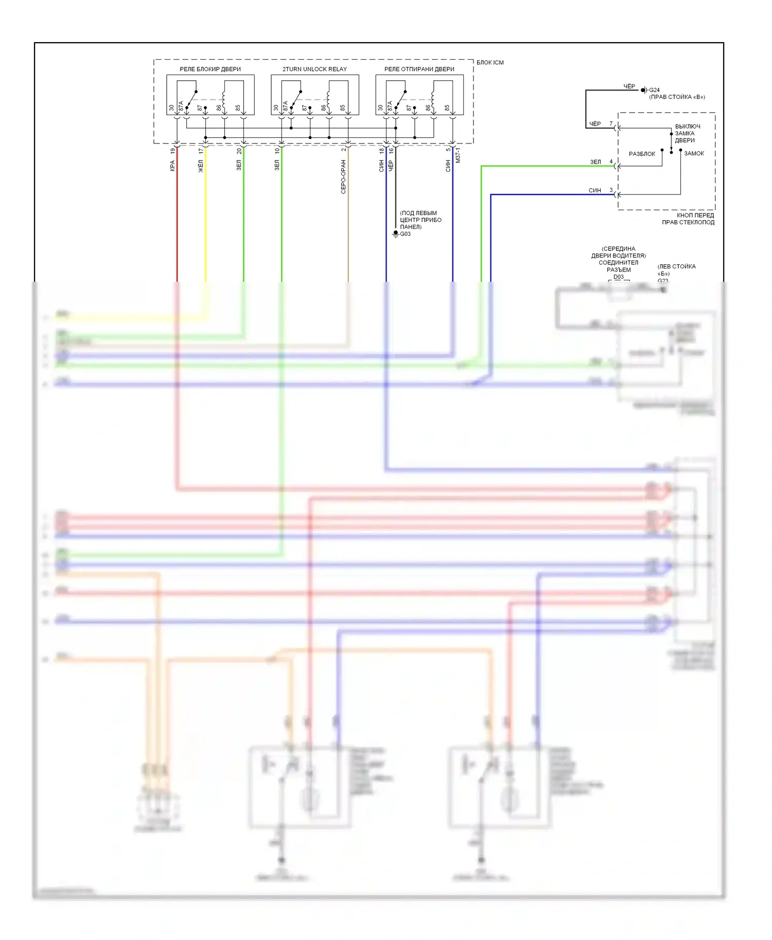 Sportage Kia II (2004-2008): Электросхема защиты от взлома (2 из 2) 