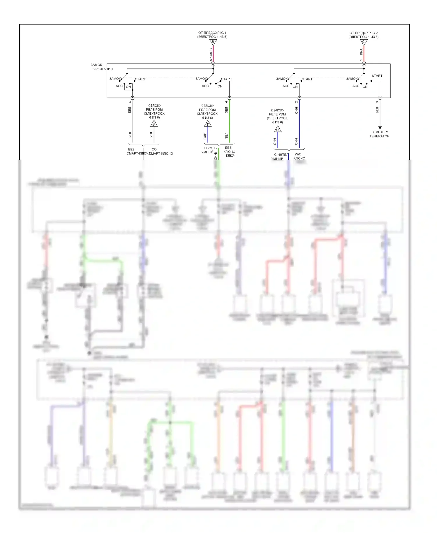 Sportage Kia III (2010-2014): Электросхема блока предохранителей реле (2 из 6) 