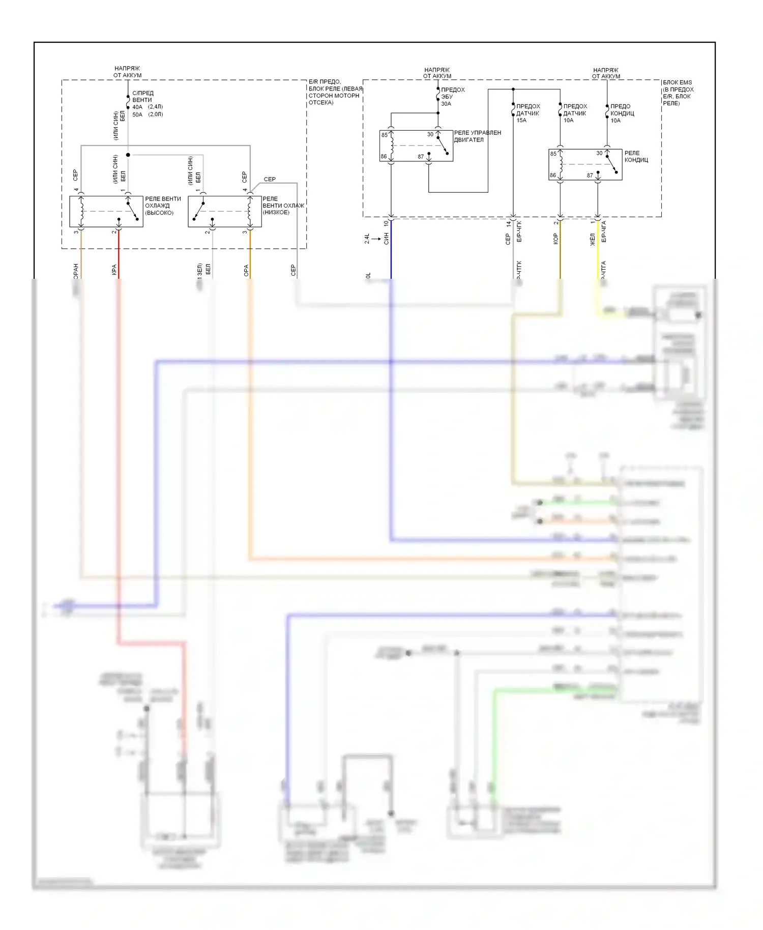 Sportage Kia III (2010-2014): Электросхема ручного кондиционера (2 из 2) 