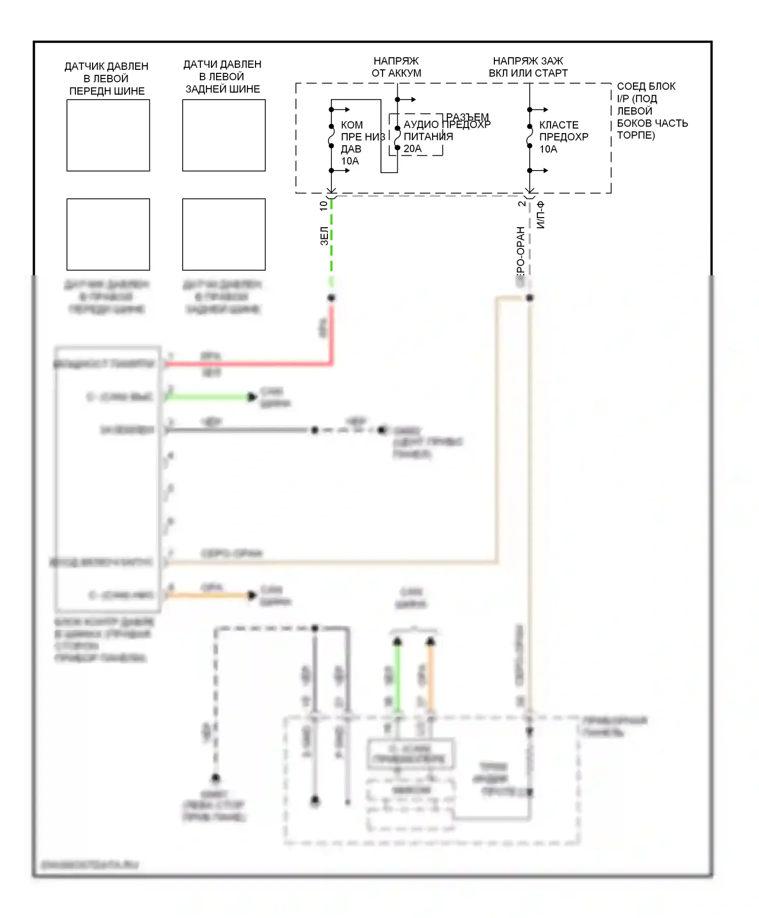 Sportage Kia III (2010-2014): Электросхема контроля давления в шинах 