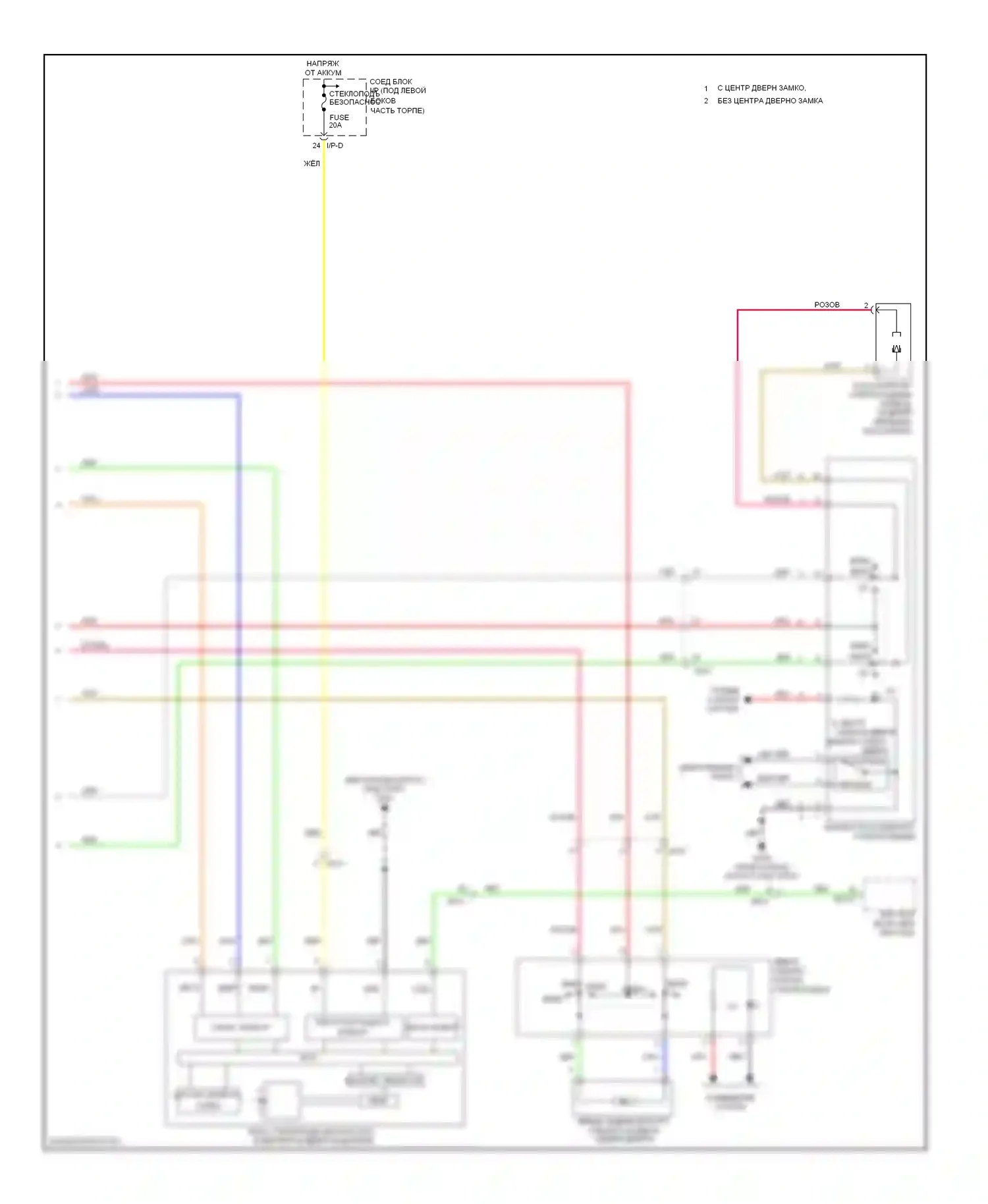 Sportage Kia III (2010-2014): Электросхема стеклоподъемников, с стёклами безопасности водителя (2 из 2) 