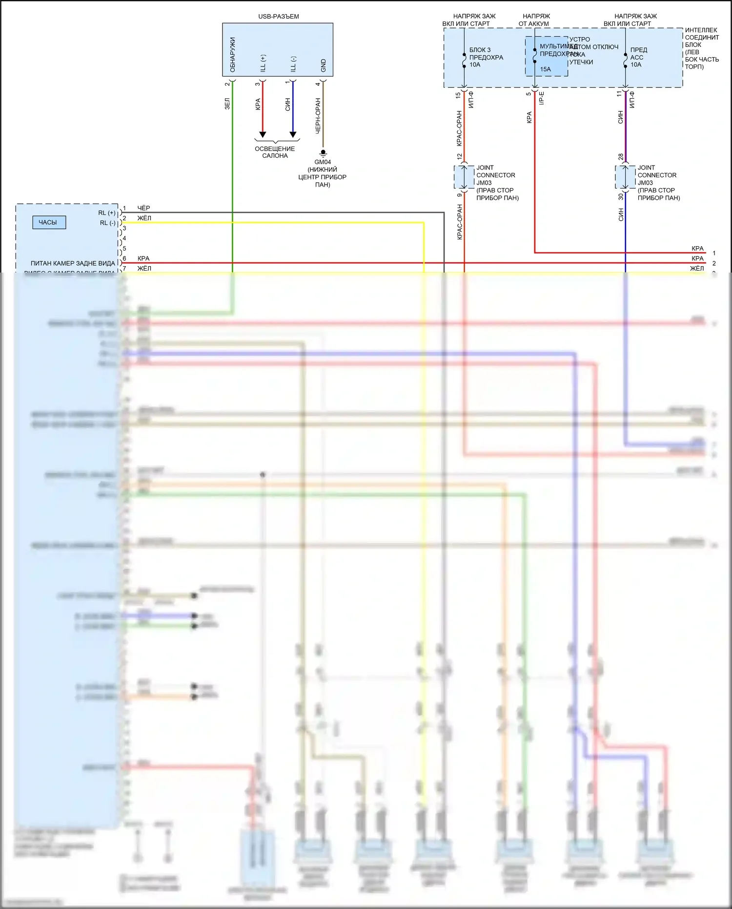Sportage Kia IV рестайлинг (2018-2022): Электросхема магнитолы, без усилителя (1 из 3) 