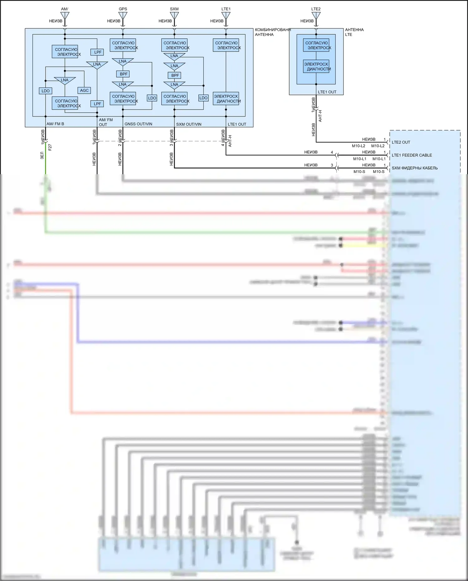 Sportage Kia IV рестайлинг (2018-2022): Электросхема магнитолы, без усилителя (3 из 3) 
