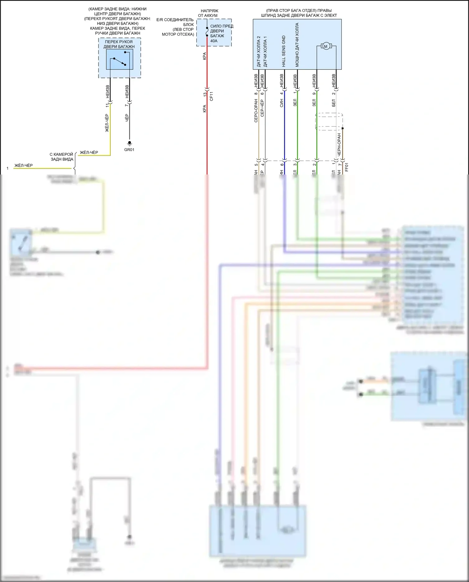 Sportage Kia IV (2015-2018): Электросхема силовой двери багажника (2 из 2) 