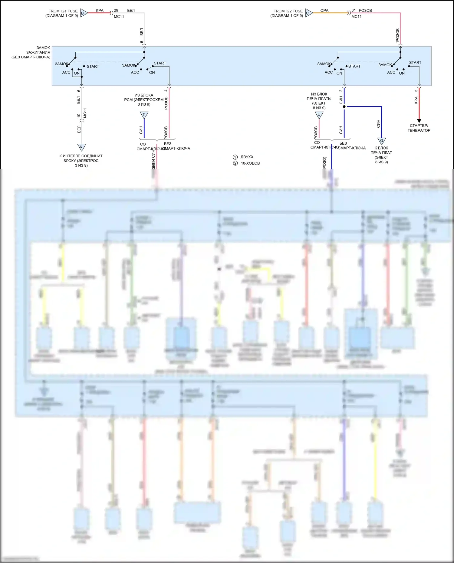 Sportage Kia IV (2015-2018): Электросхема блока предохранителей реле (2 из 9) 