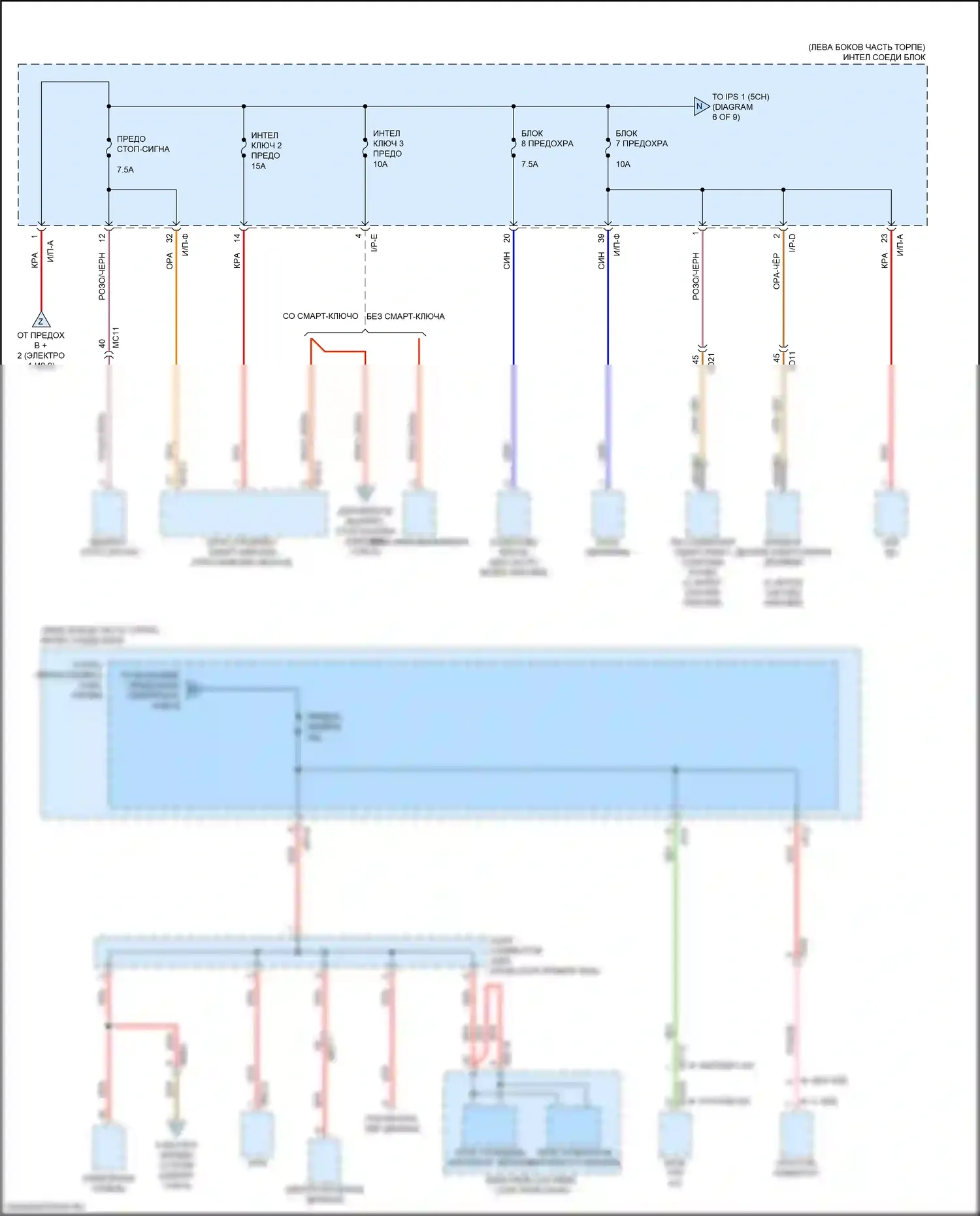 Sportage Kia IV (2015-2018): Электросхема блока предохранителей реле (5 из 9) 