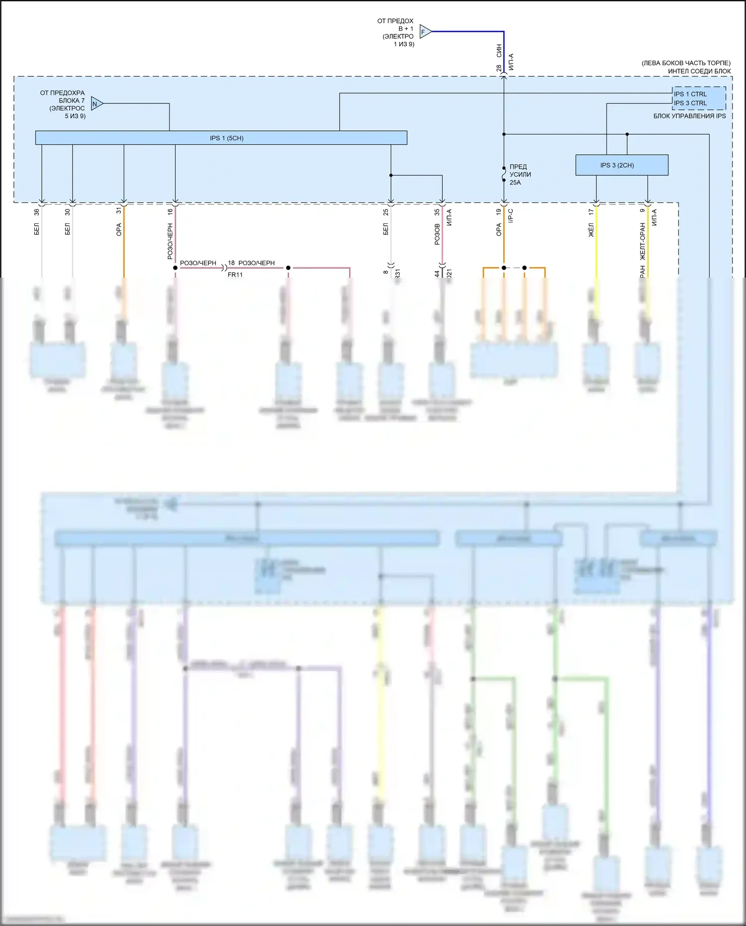 Sportage Kia IV (2015-2018): Электросхема блока предохранителей реле (6 из 9) 