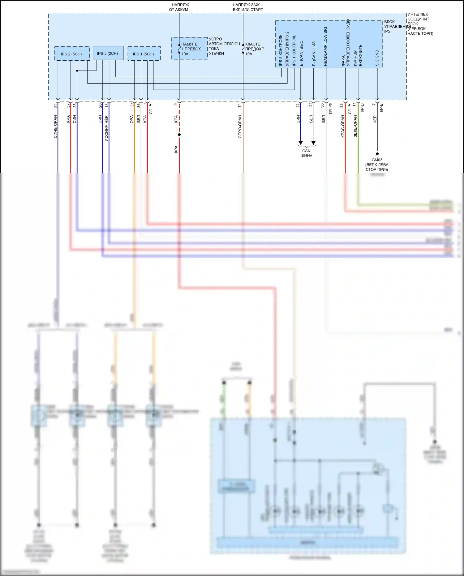 Sportage Kia IV (2015-2018): Электросхема автоламп (1 из 3) 