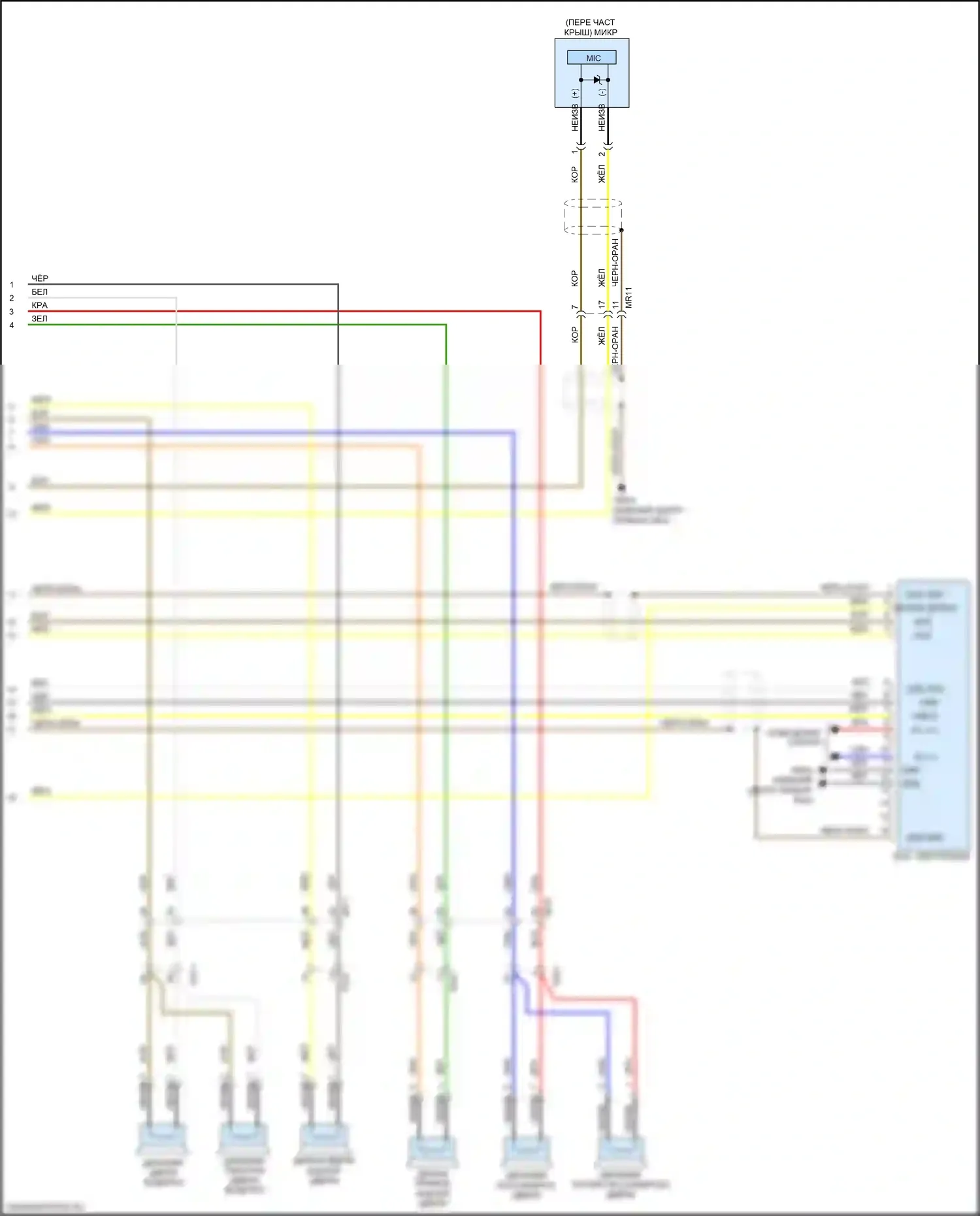 Sportage Kia IV (2015-2018): Электросхема магнитолы, без навигации, дисплея и усилителя (2 из 2) 