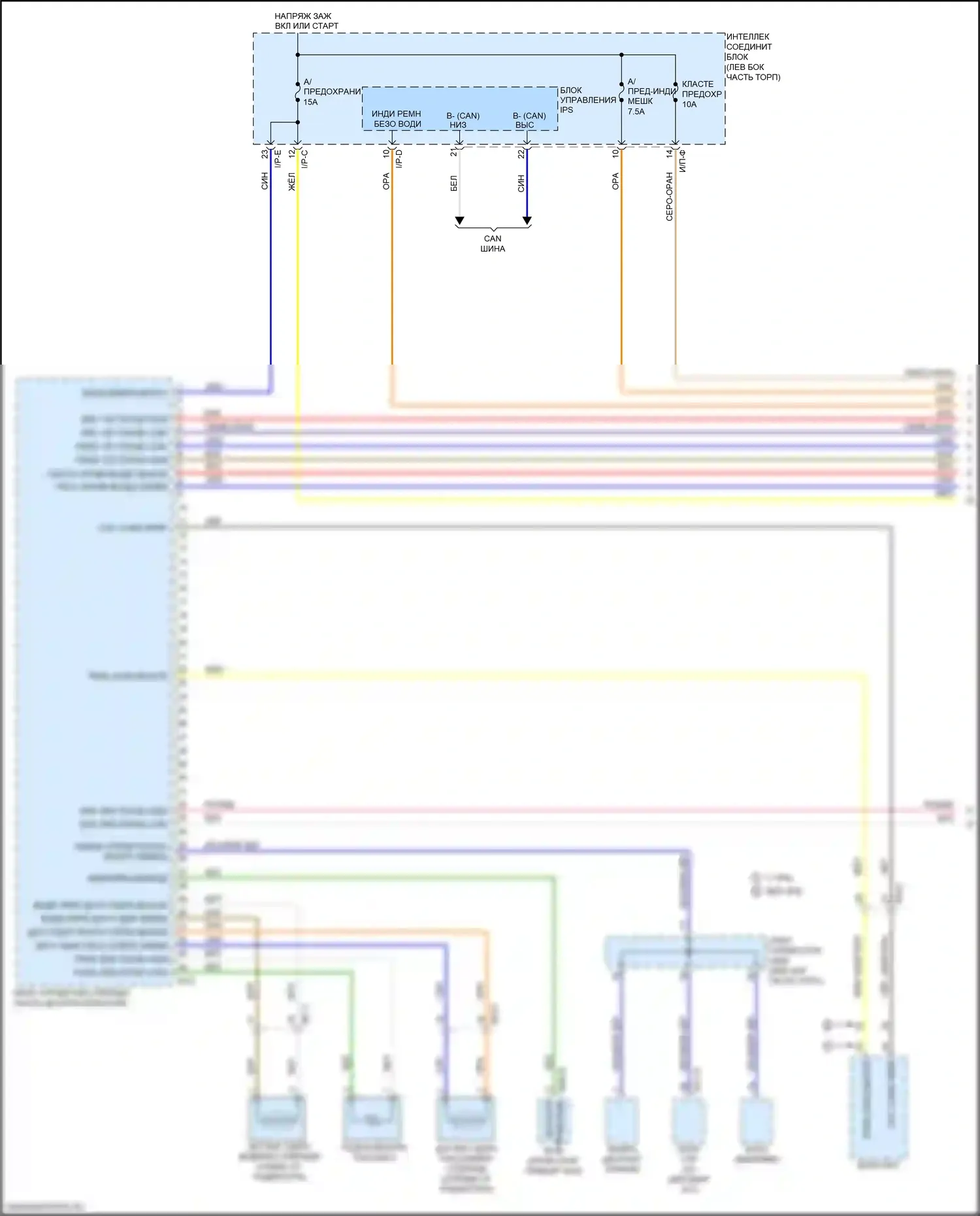 Sportage Kia IV (2015-2018): Электросхема подушек безопасности (1 из 3) 