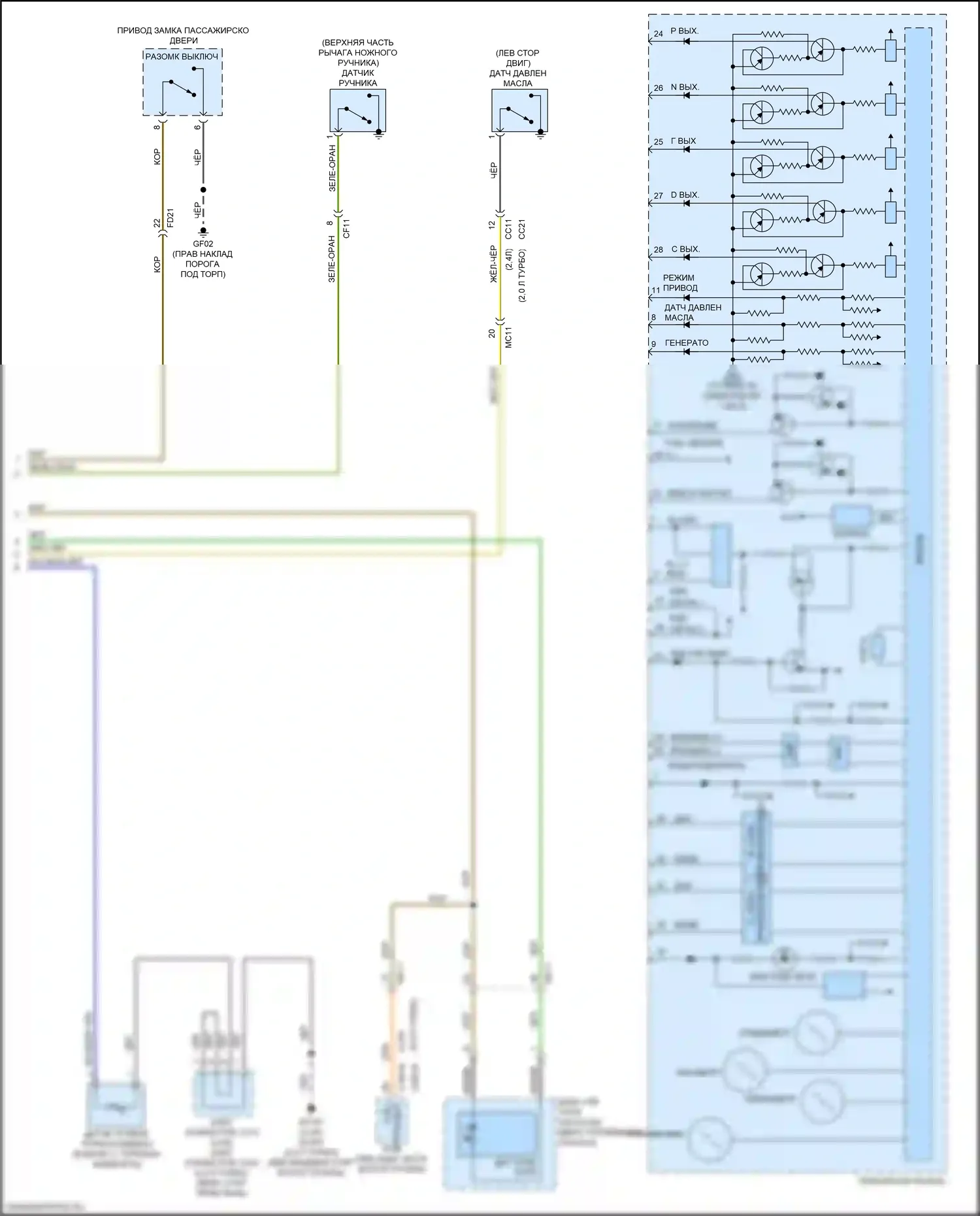Sportage Kia IV (2015-2018): Электросхема приборной панели, с контролем (3 из 3) 