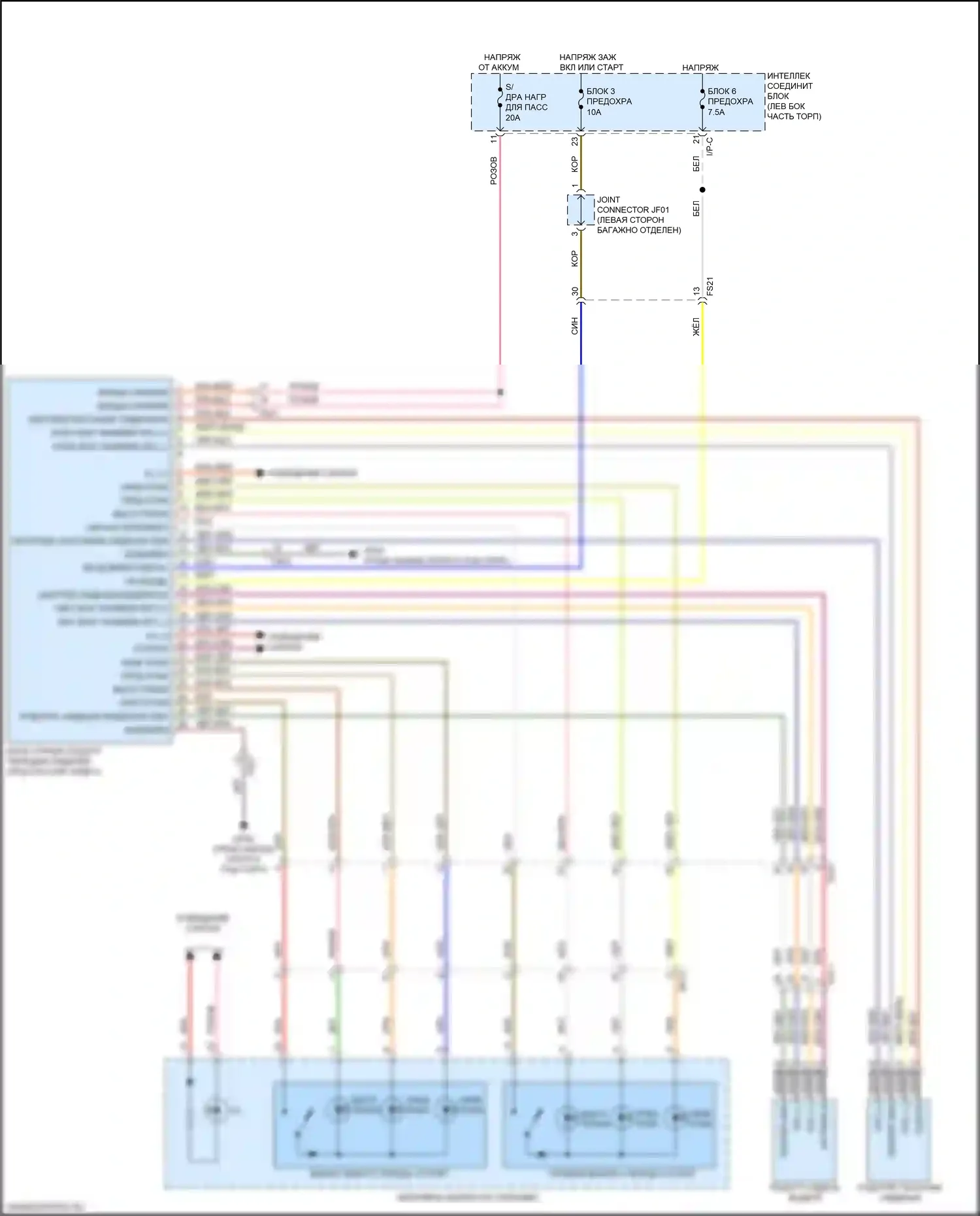 Sportage Kia IV (2015-2018): Электросхема передних обогреваемых сидений 