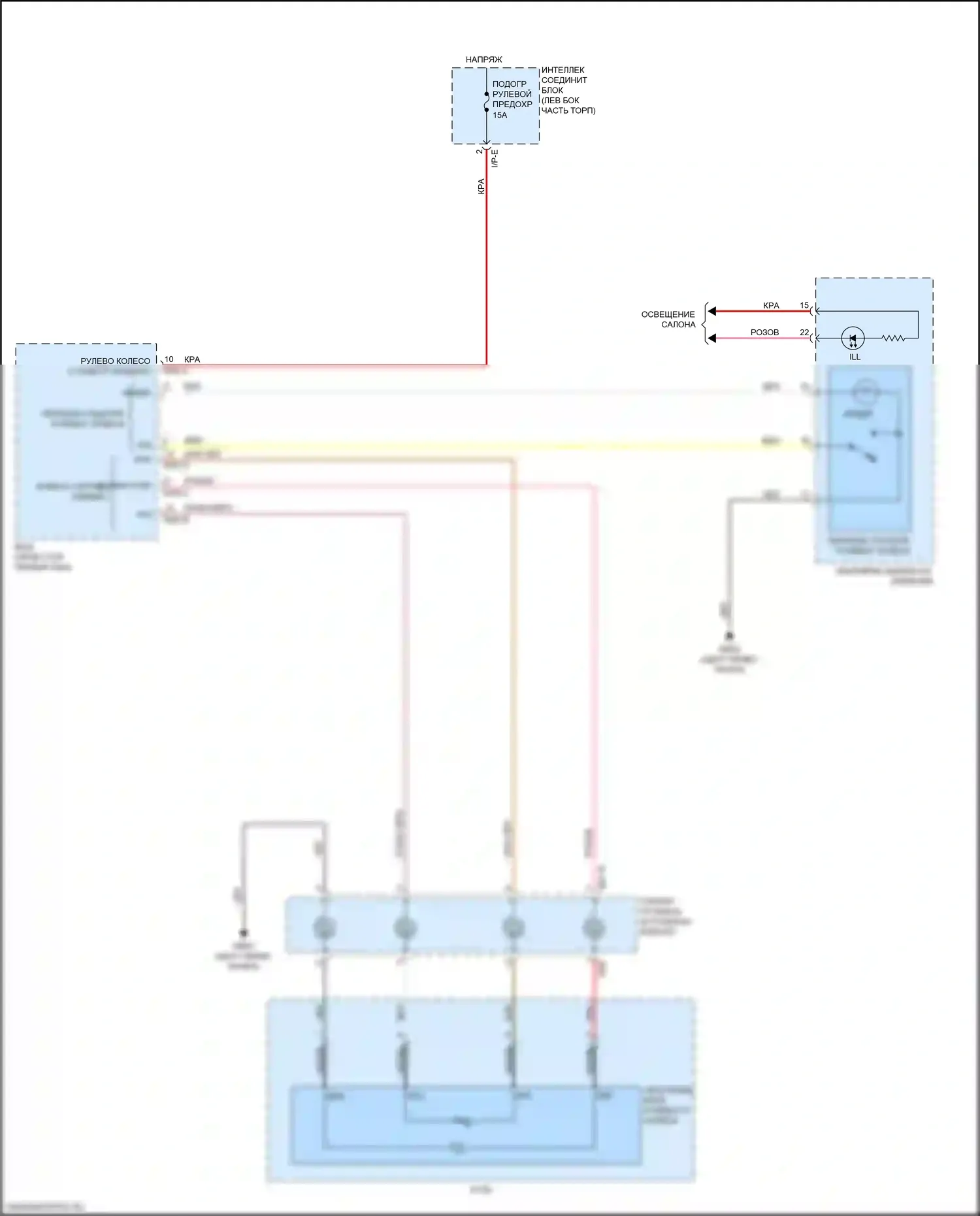 Sportage Kia IV (2015-2018): Электросхема рулевого колеса с подогревом 