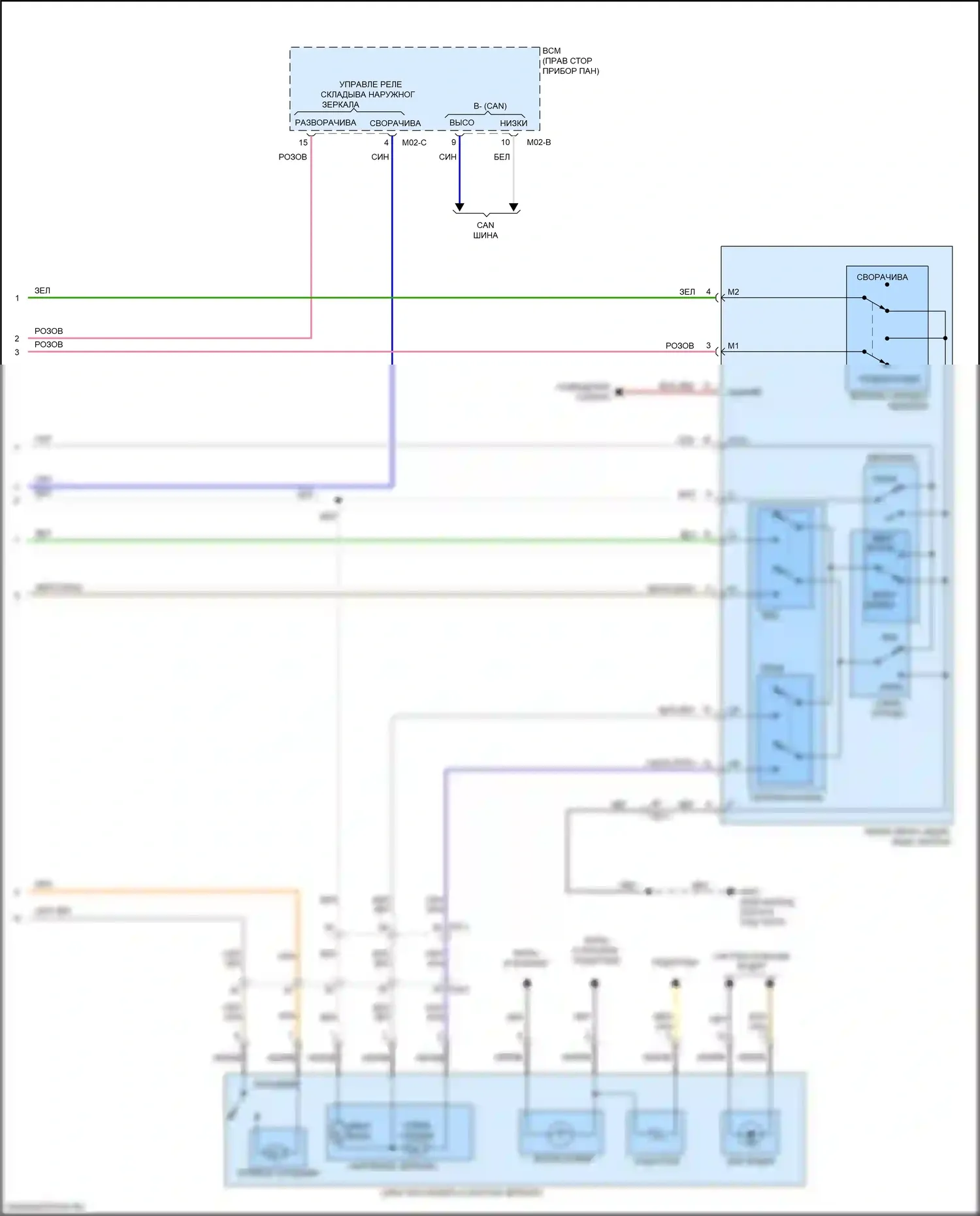Sportage Kia IV (2015-2018): Электросхема зеркала питания (2 из 2) 