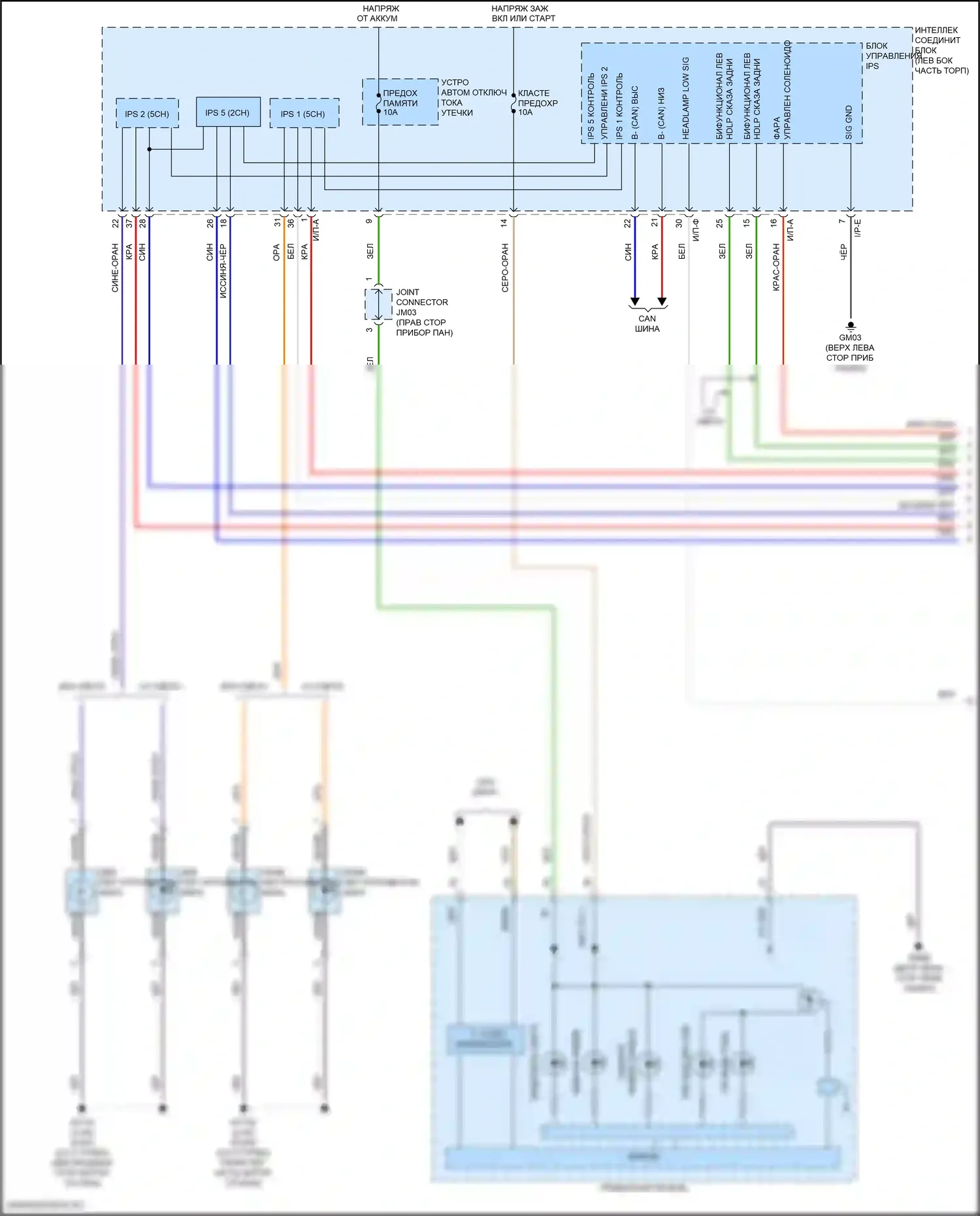 Sportage Kia V (2021-2024): Электросхема фар (1 из 3) 