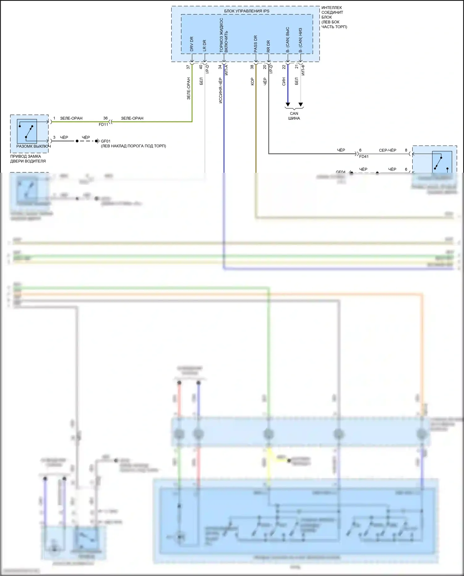 Sportage Kia V (2021-2024): Электросхема приборной панели, с обычной панелью (2 из 3) 