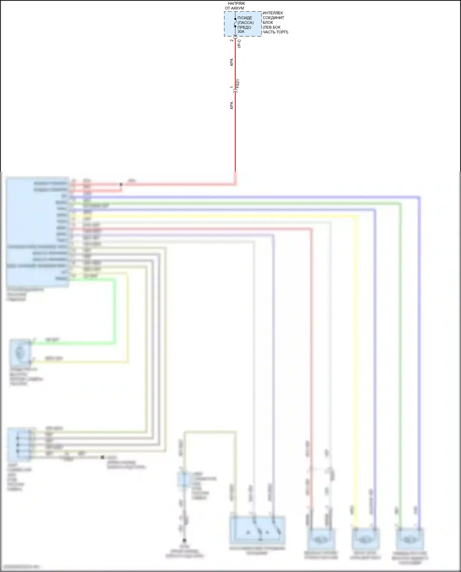Sportage Kia V (2021-2024): Электросхема сиденья питания для пассажиров 