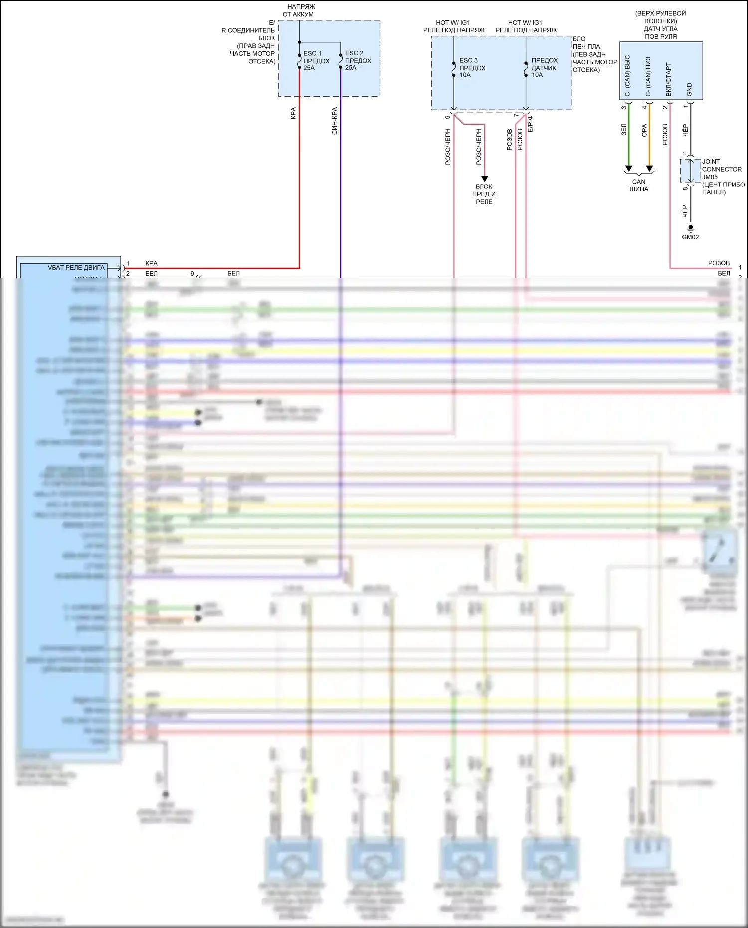 Stinger Kia I рестайлинг (2020-2024): Антиблокировочная система abs электросхема (1 из 4) 