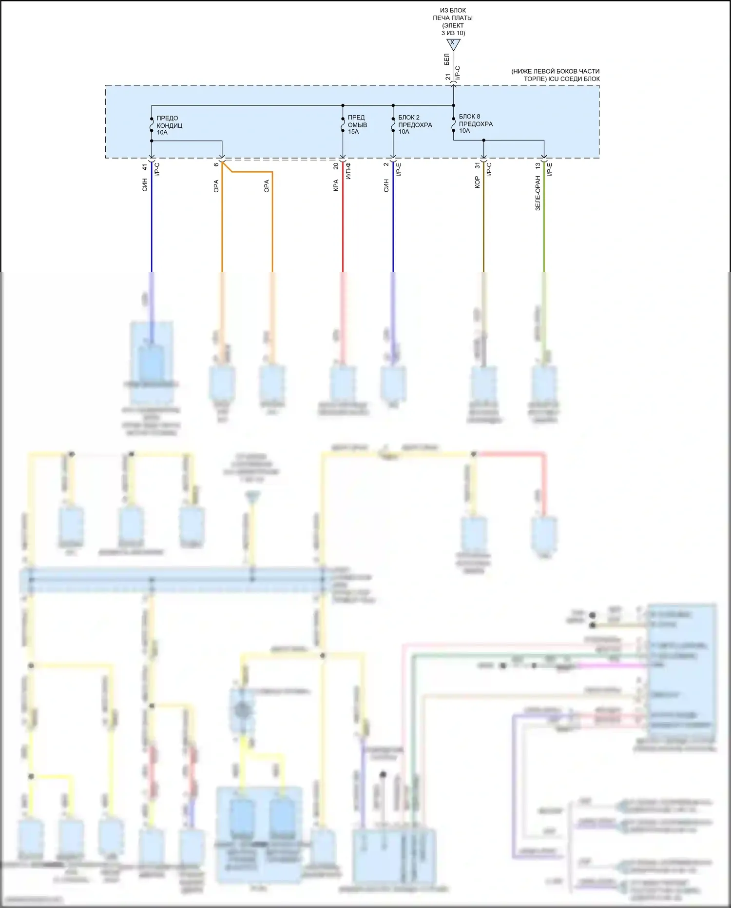 Stinger Kia I рестайлинг (2020-2024): Электросхема блока предохранителей реле (10 из 10) 