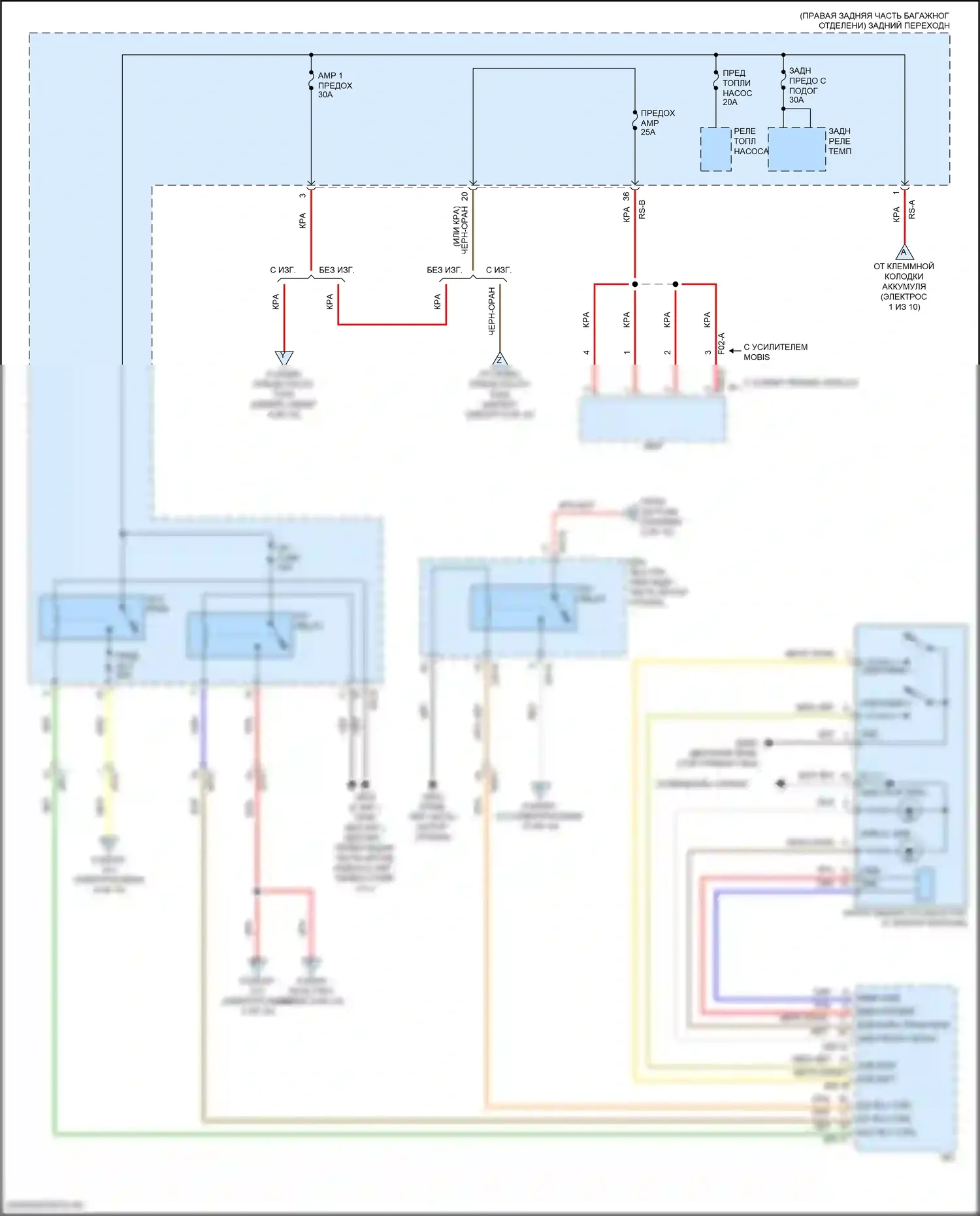 Stinger Kia I рестайлинг (2020-2024): Электросхема блока предохранителей реле (3 из 10) 