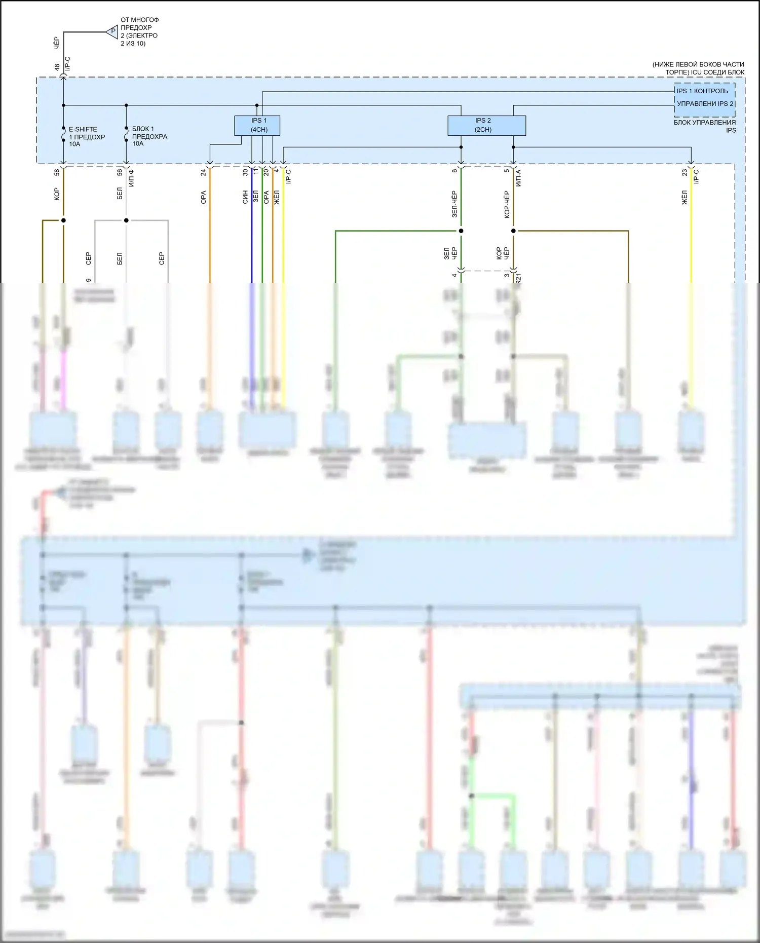 Stinger Kia I рестайлинг (2020-2024): Электросхема блока предохранителей реле (4 из 10) 