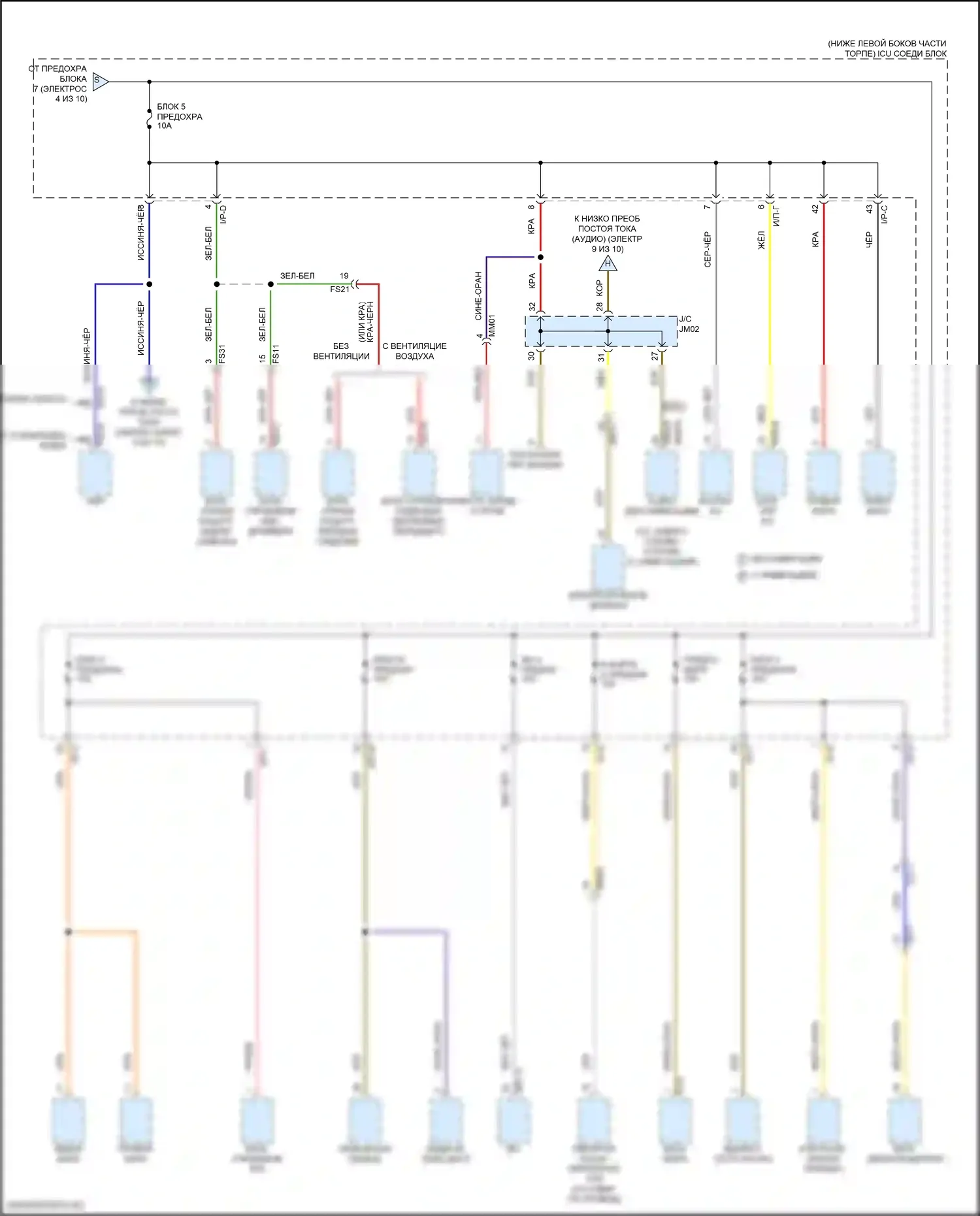Stinger Kia I рестайлинг (2020-2024): Электросхема блока предохранителей реле (5 из 10) 