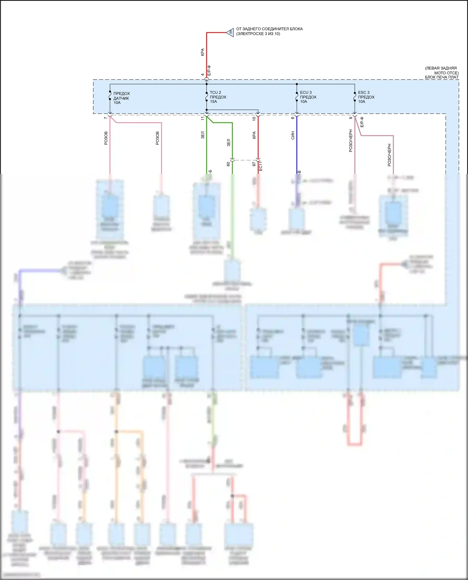 Stinger Kia I рестайлинг (2020-2024): Электросхема блока предохранителей реле (6 из 10) 