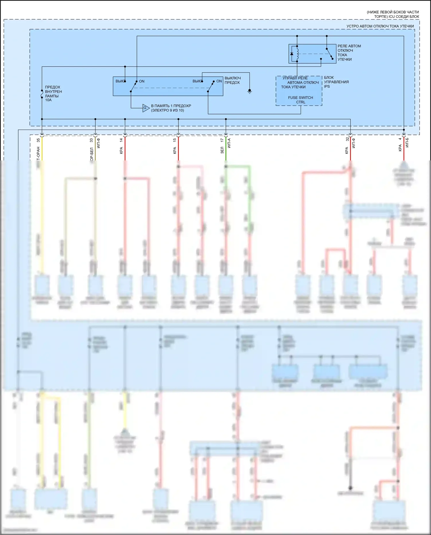 Stinger Kia I рестайлинг (2020-2024): Электросхема блока предохранителей реле (8 из 10) 
