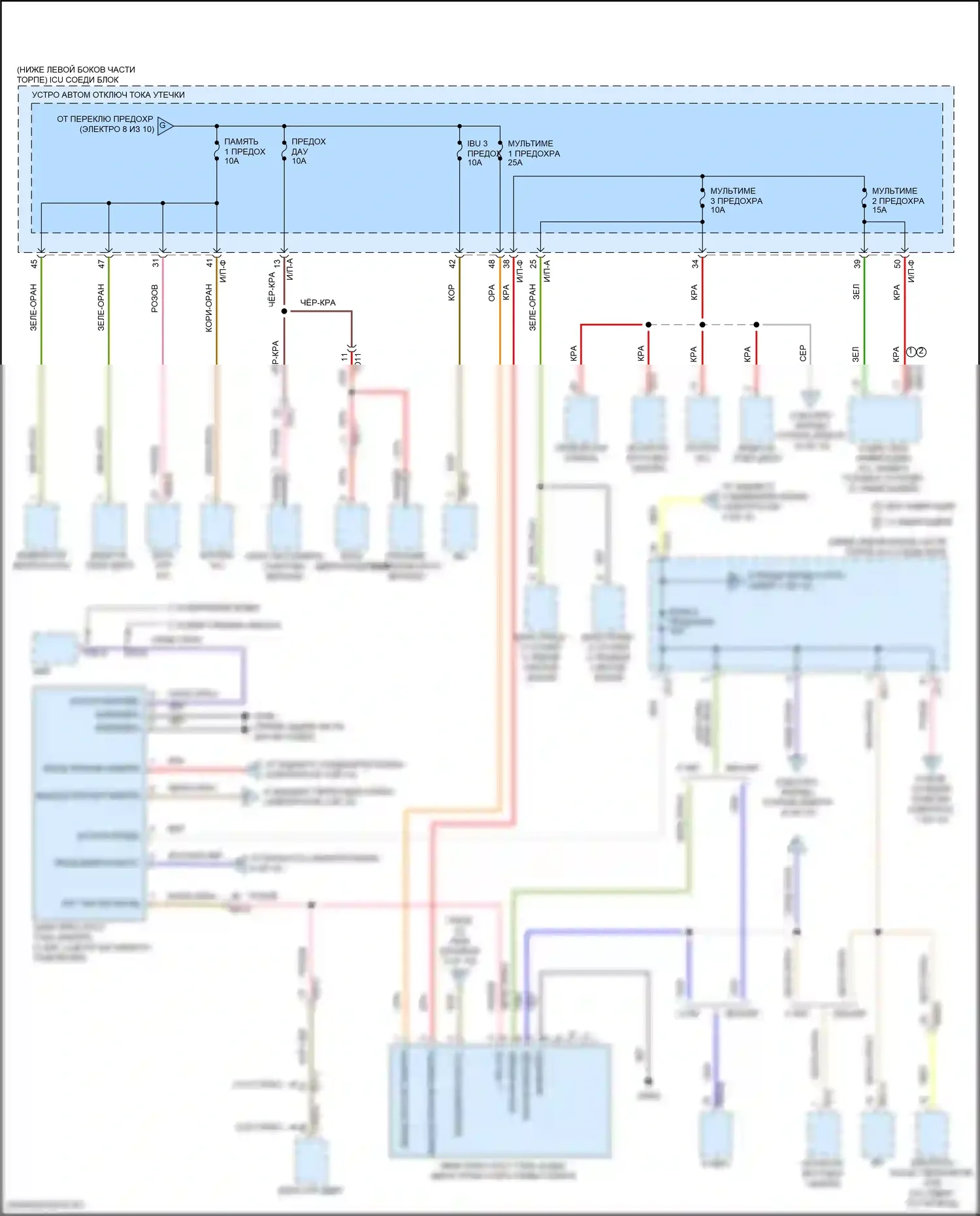 Stinger Kia I рестайлинг (2020-2024): Электросхема блока предохранителей реле (9 из 10) 
