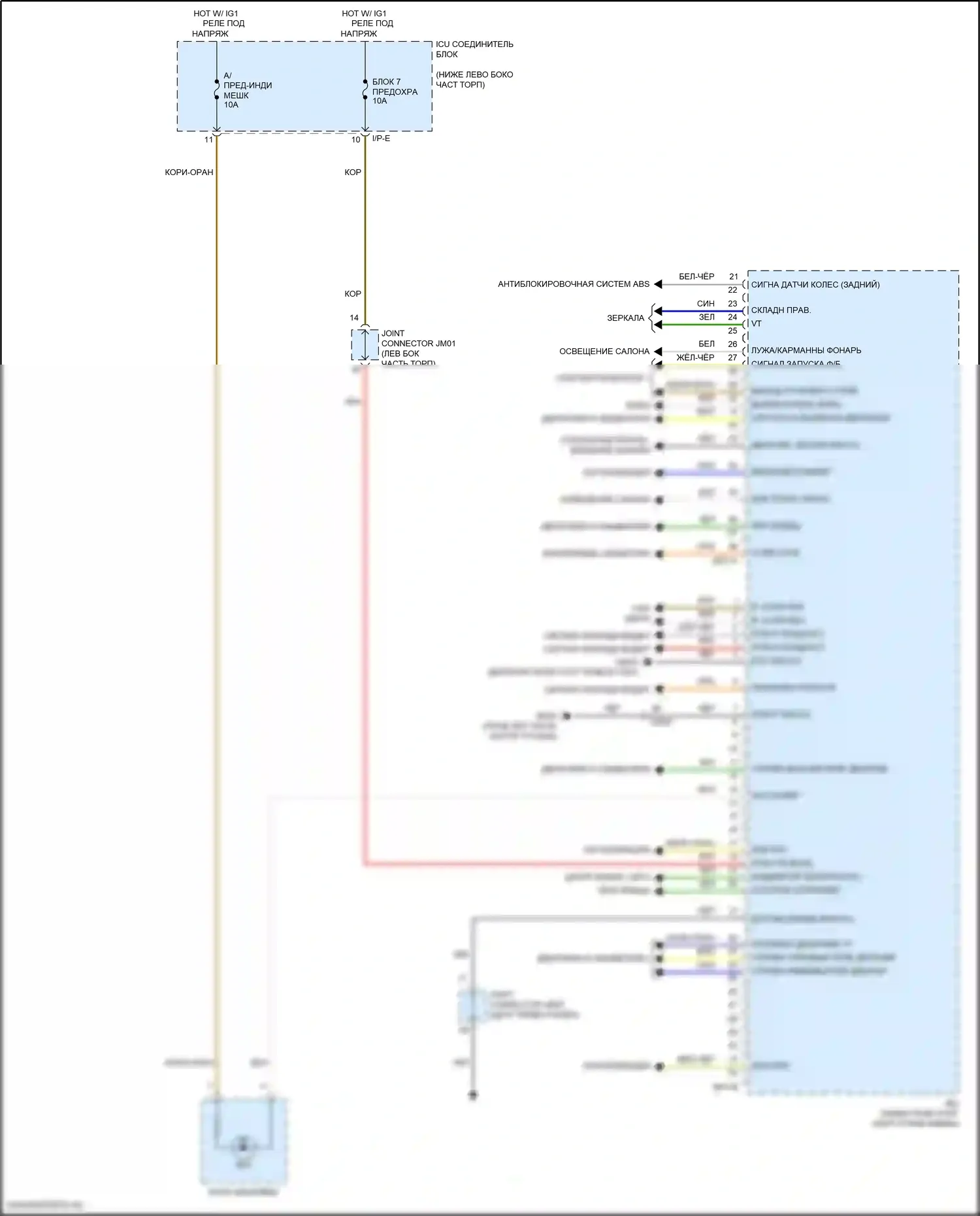 Stinger Kia I рестайлинг (2020-2024): Электросхема блока встроенного управления (2 из 2) 