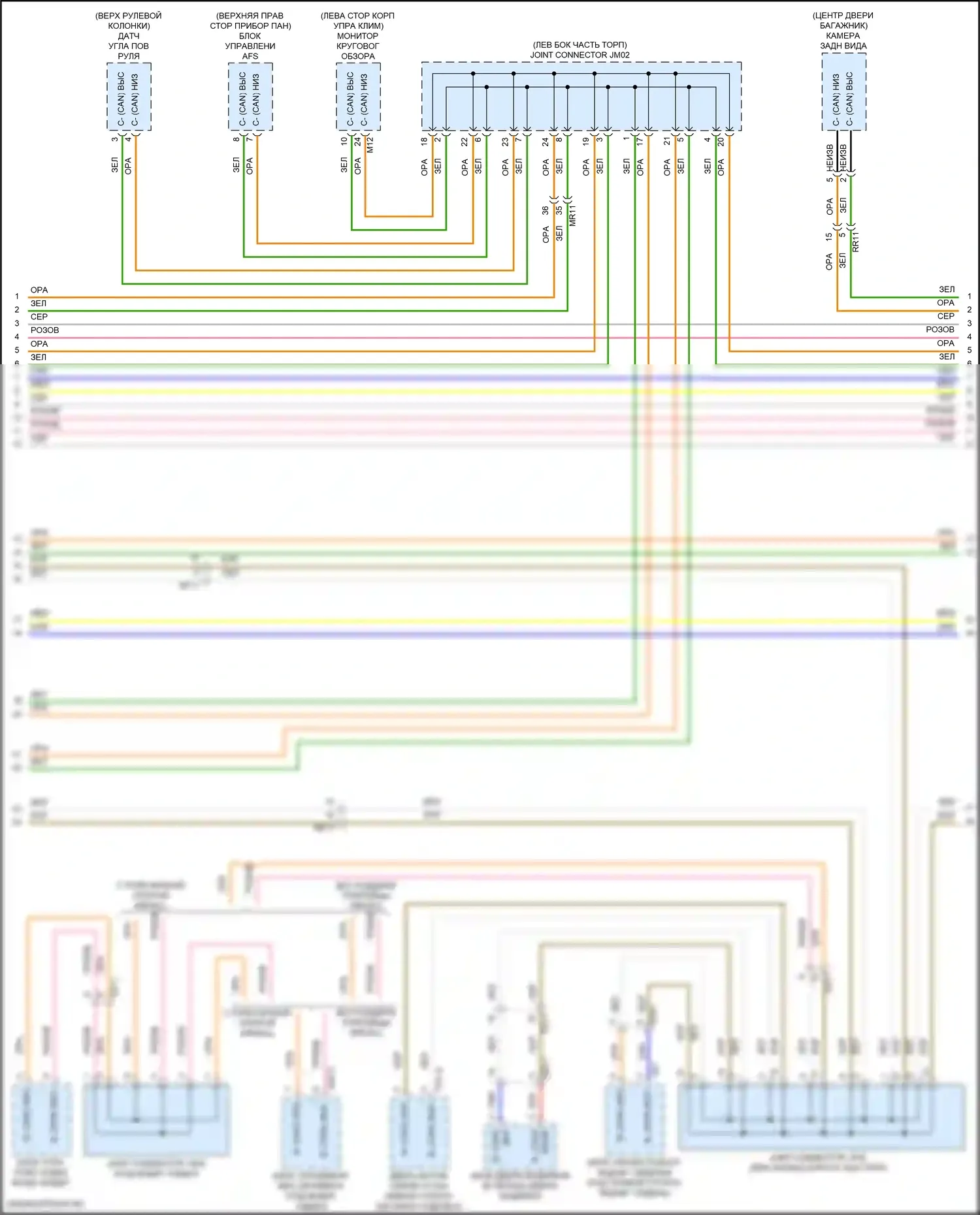 Stinger Kia I рестайлинг (2020-2024): Can шина электросхема (3 из 5) 