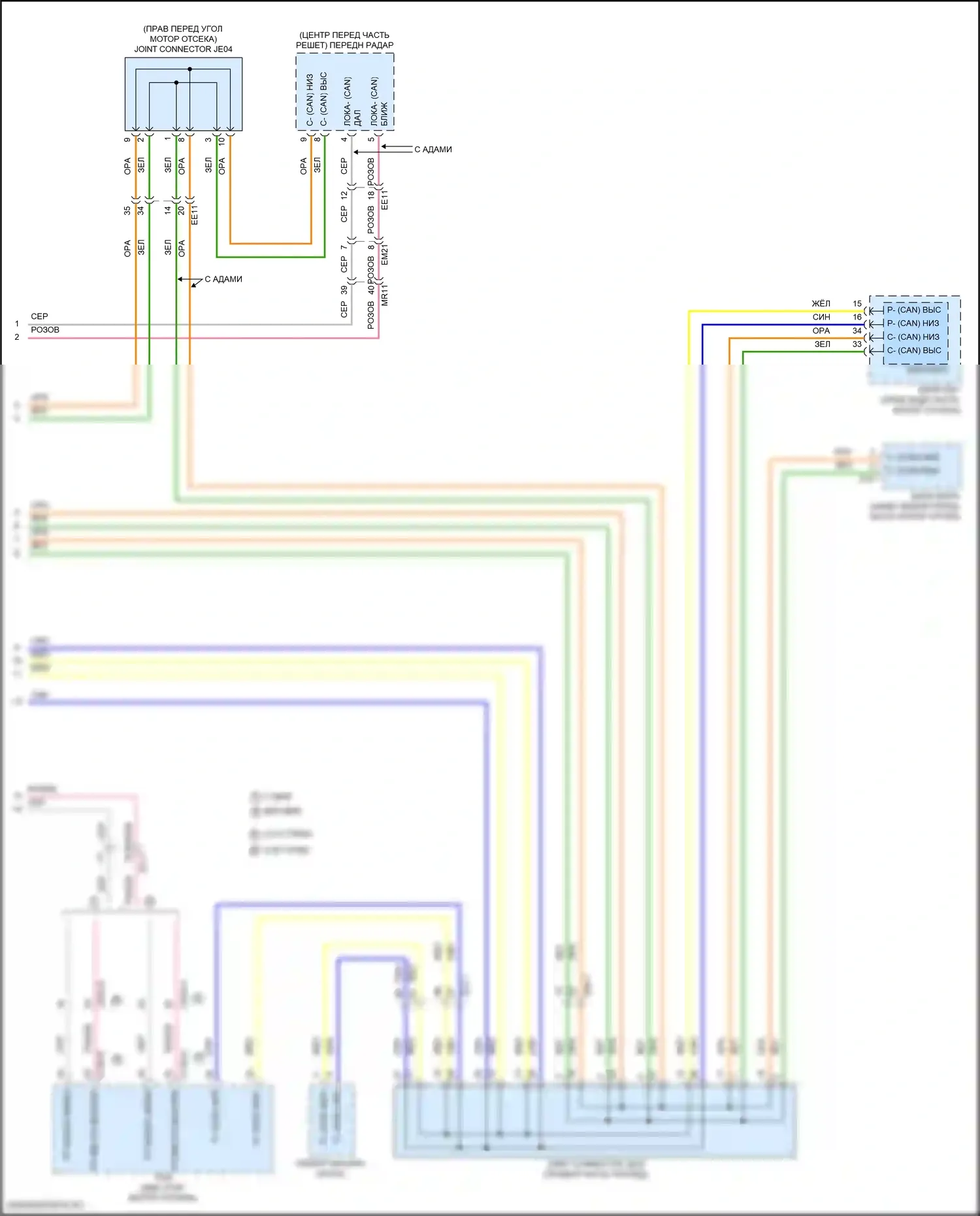 Stinger Kia I рестайлинг (2020-2024): Can шина электросхема (5 из 5) 