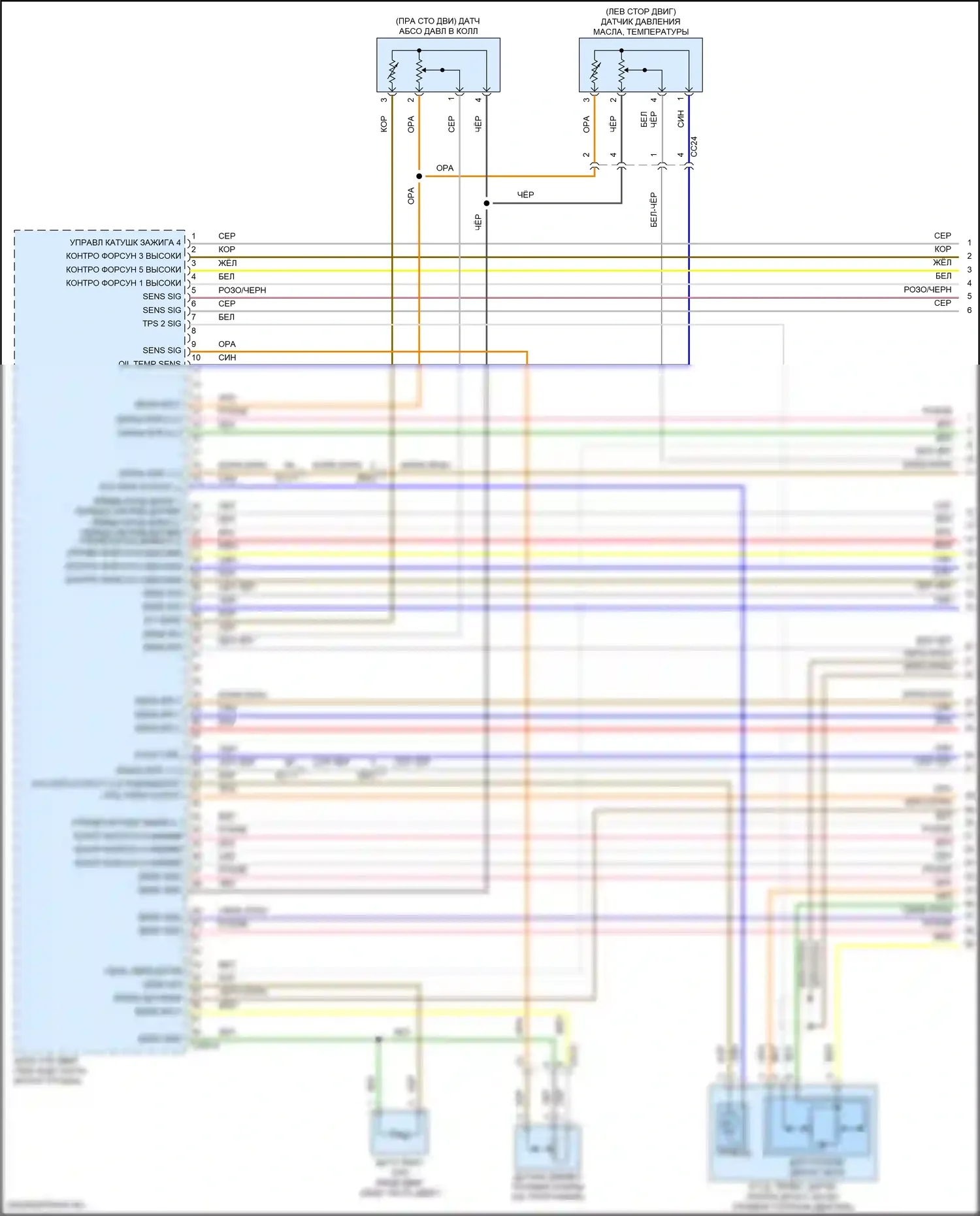 Stinger Kia I рестайлинг (2020-2024): Электросхема двигателя 3,3л турбо (1 из 9) 