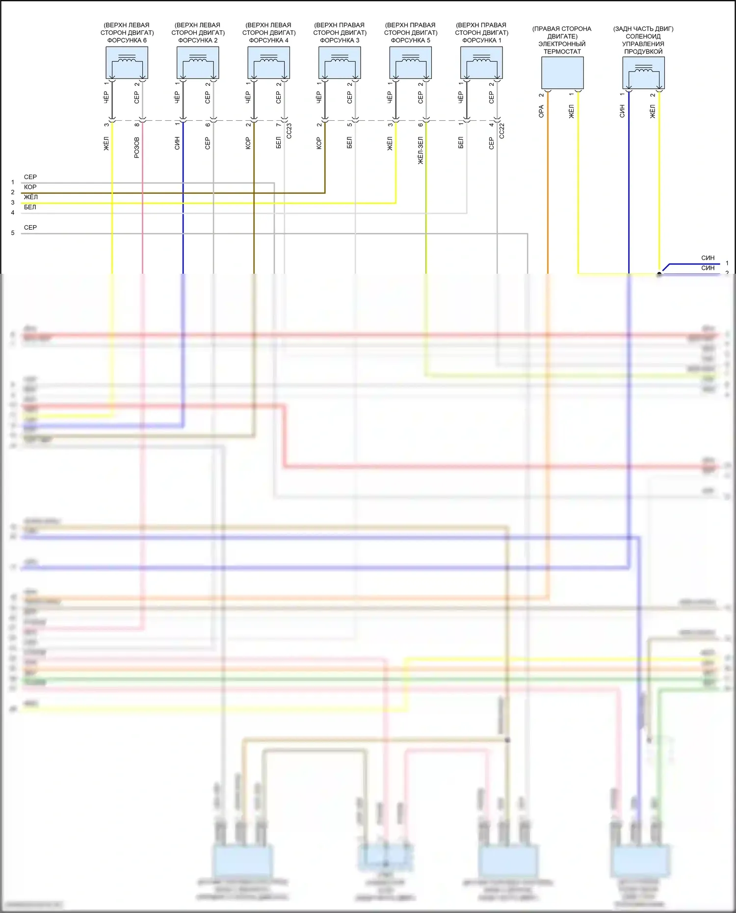 Stinger Kia I рестайлинг (2020-2024): Электросхема двигателя 3,3л турбо (3 из 9) 