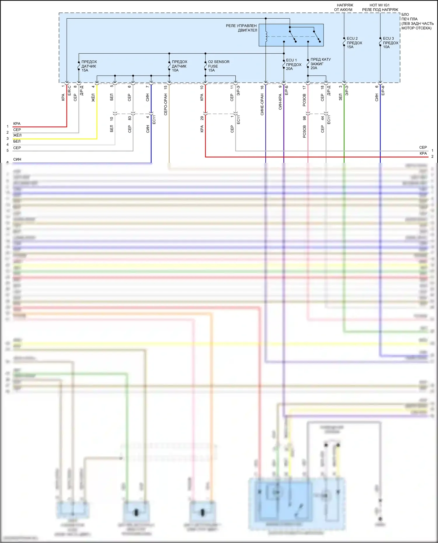 Stinger Kia I рестайлинг (2020-2024): Электросхема двигателя 3,3л турбо (6 из 9) 
