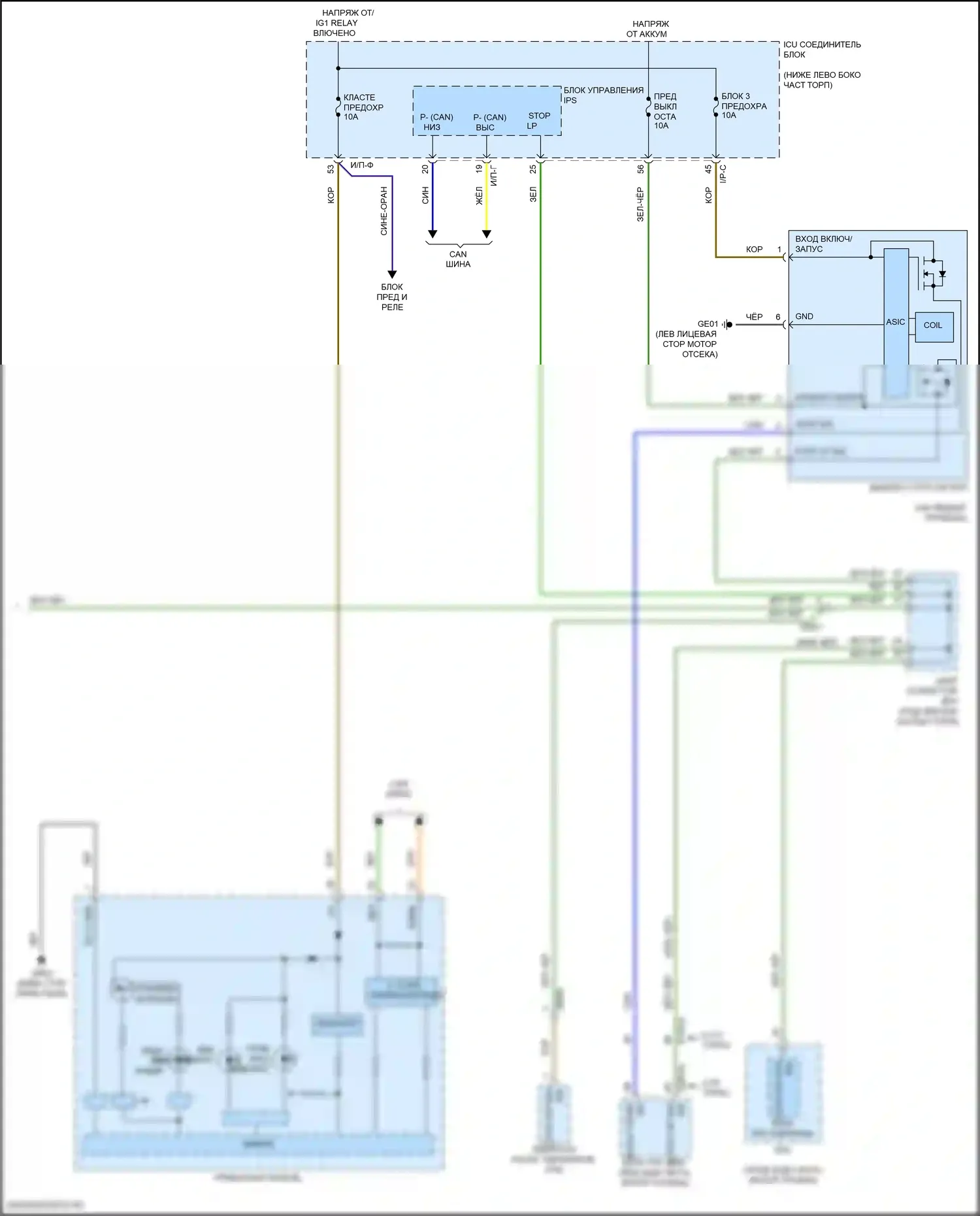 Stinger Kia I рестайлинг (2020-2024): Электросхема фар и фонарей (4 из 4) 