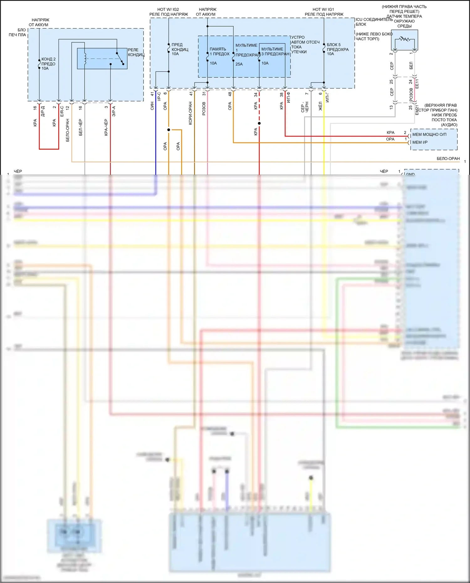 Stinger Kia I рестайлинг (2020-2024): Электросхема климат контроля (3 из 4) 