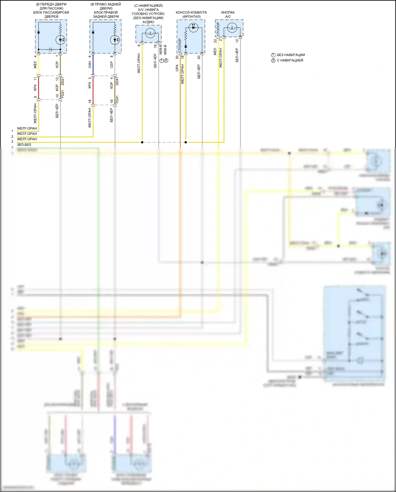 Stinger Kia I рестайлинг (2020-2024): Электросхема подсветки приборной панели (3 из 3) 