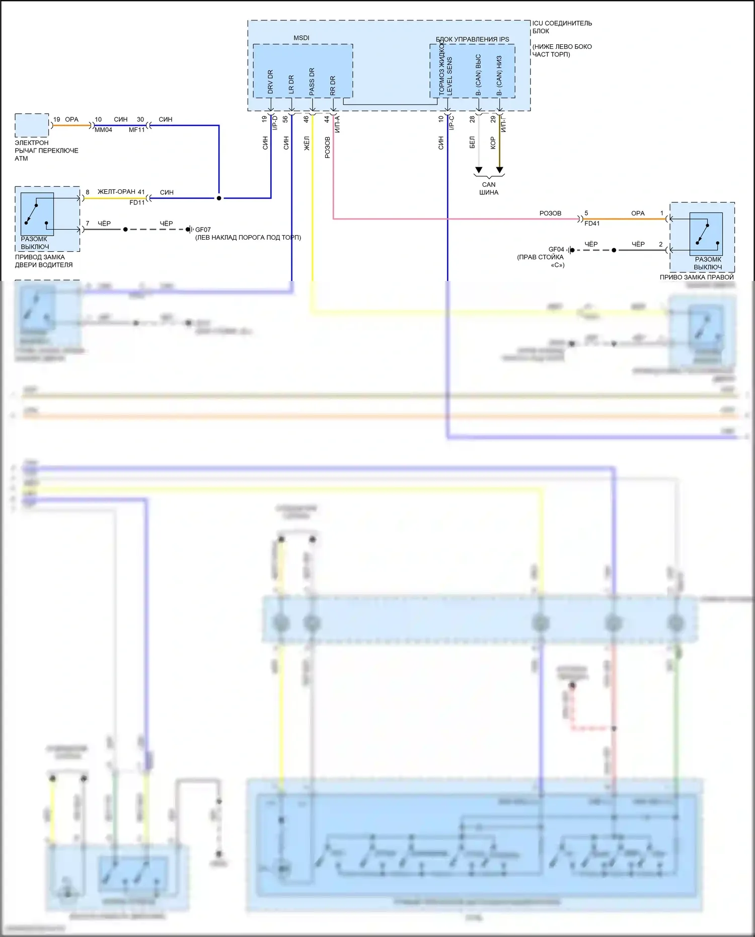 Stinger Kia I рестайлинг (2020-2024): Электросхема приборной панели (2 из 3) 