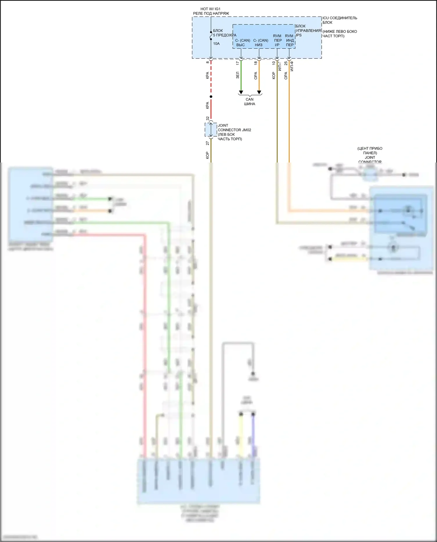 Stinger Kia I рестайлинг (2020-2024): Электросхема камеры заднего вида 