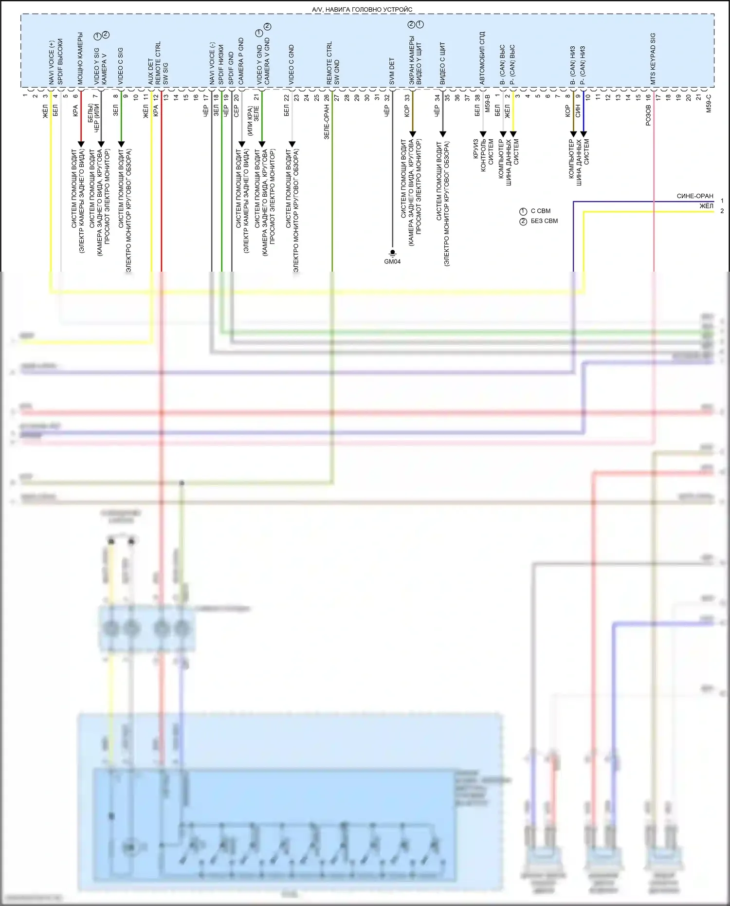 Stinger Kia I рестайлинг (2020-2024): Электросхема навигации, с усилителем премиум-класса (3 из 4) 