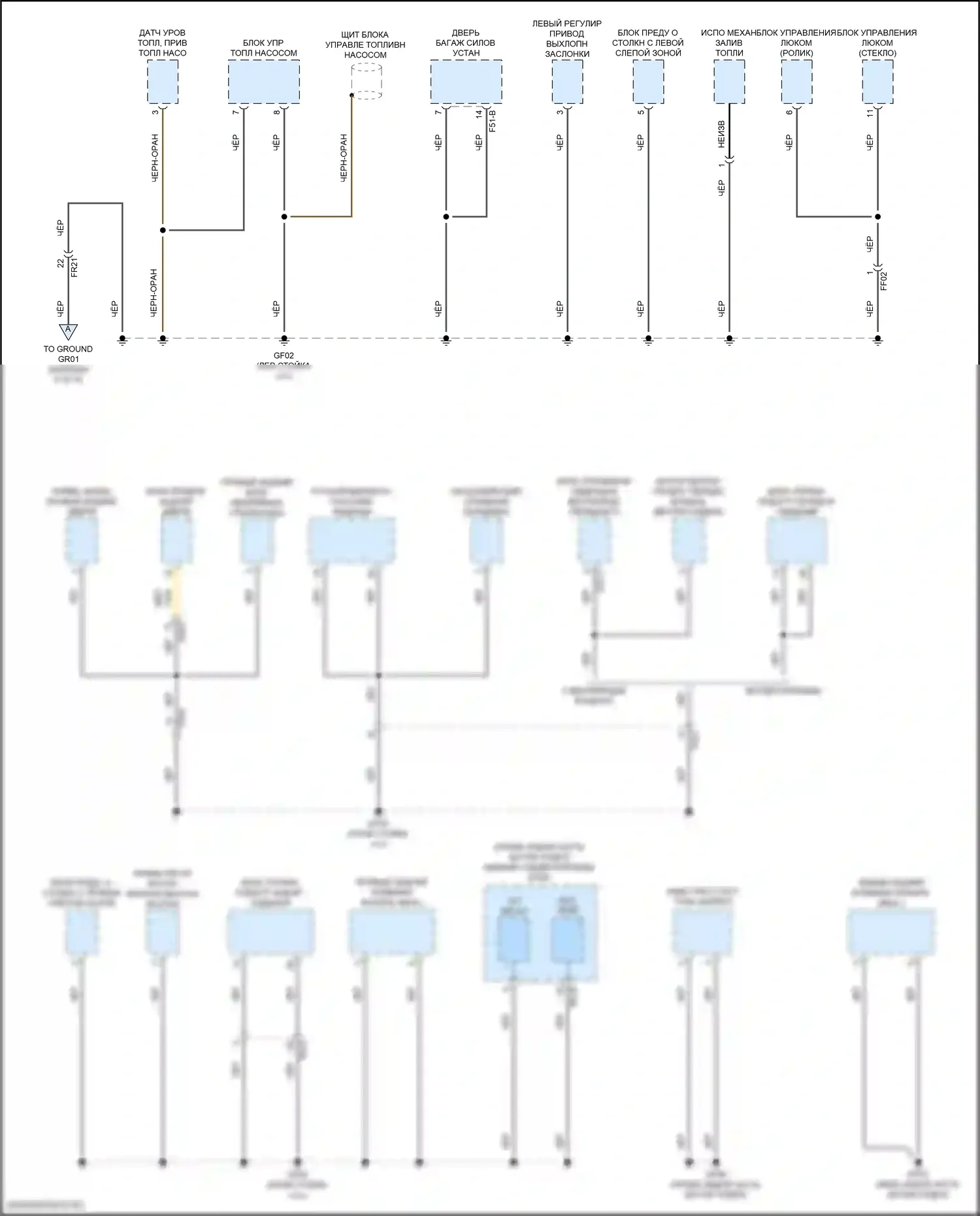 Stinger Kia I рестайлинг (2020-2024): Электросхема разводки массы (4 из 6) 
