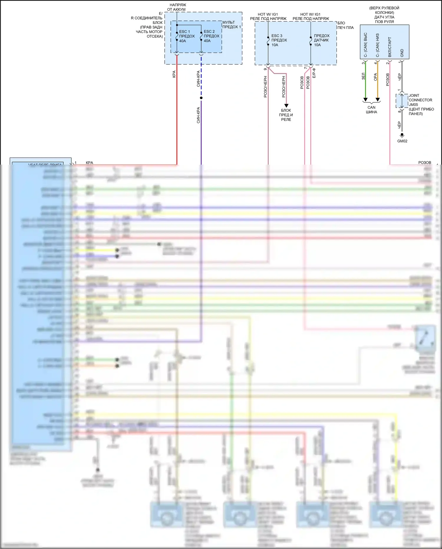 Stinger Kia I (2017-2021): Антиблокировочная электросхема тормозов, с epb (1 из 3) 