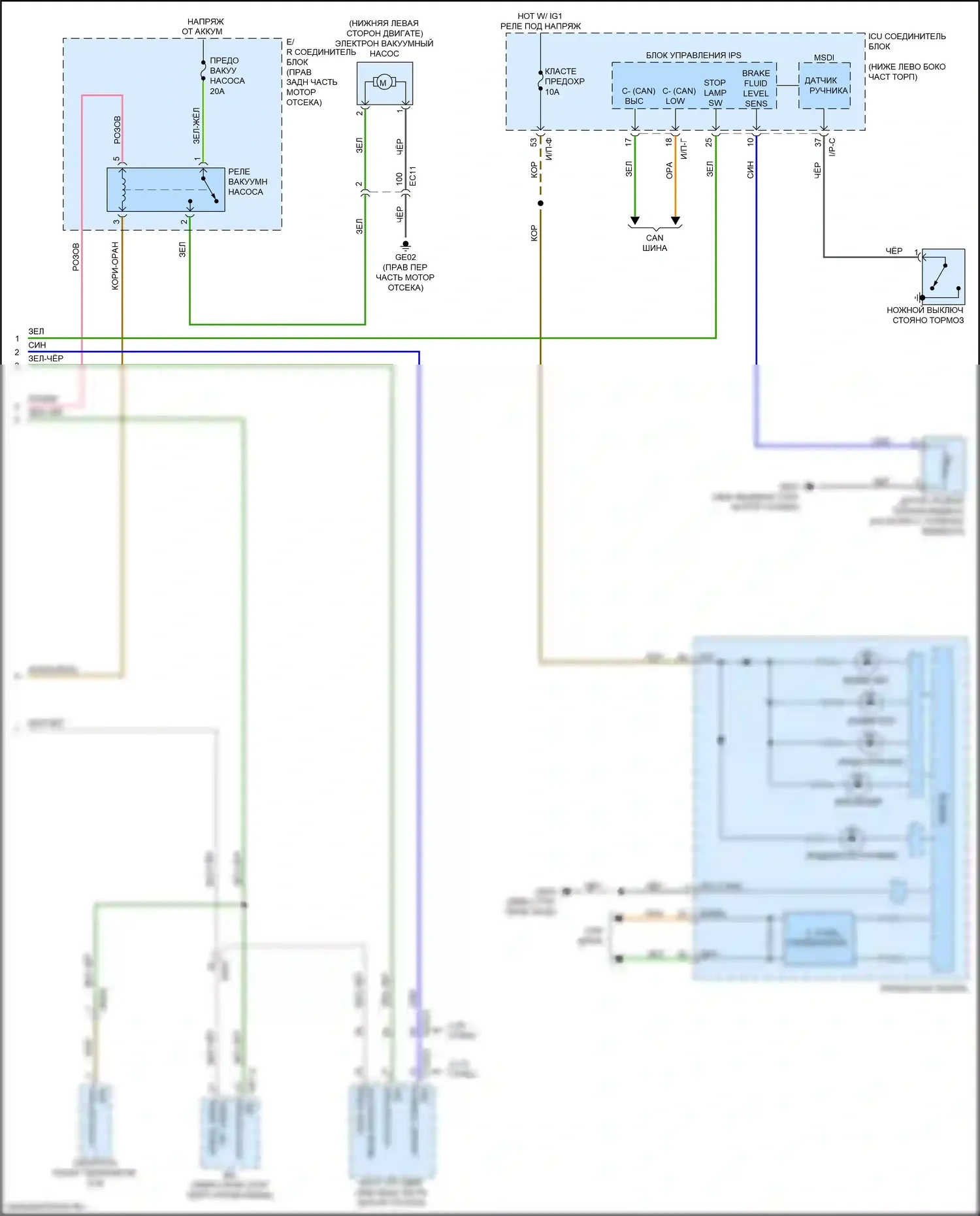 Stinger Kia I (2017-2021): Антиблокировочная система abs электросхема, без epb (3 из 3) 
