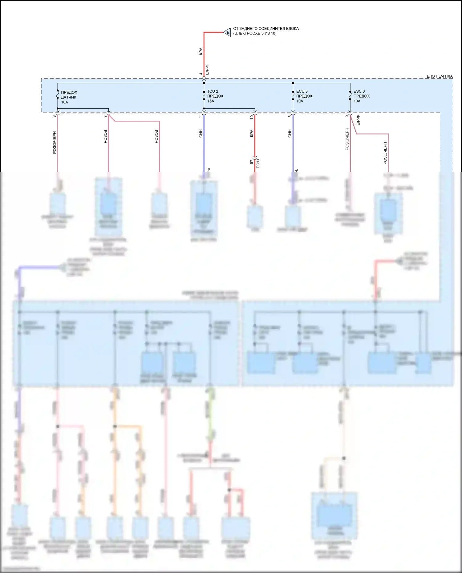 Stinger Kia I (2017-2021): Электросхема блока предохранителей реле (6 из 10) 