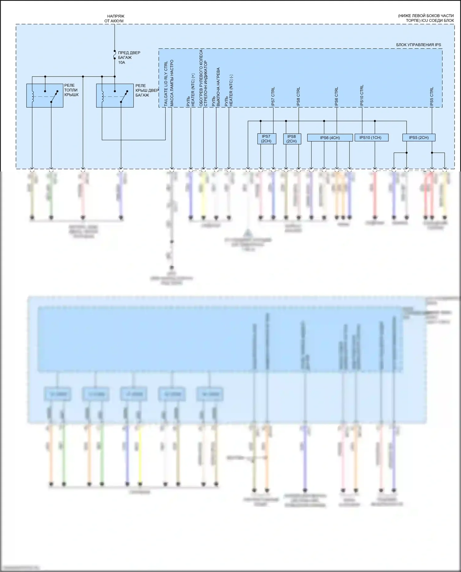 Stinger Kia I (2017-2021): Электросхема блока управления ips (2 из 3) 